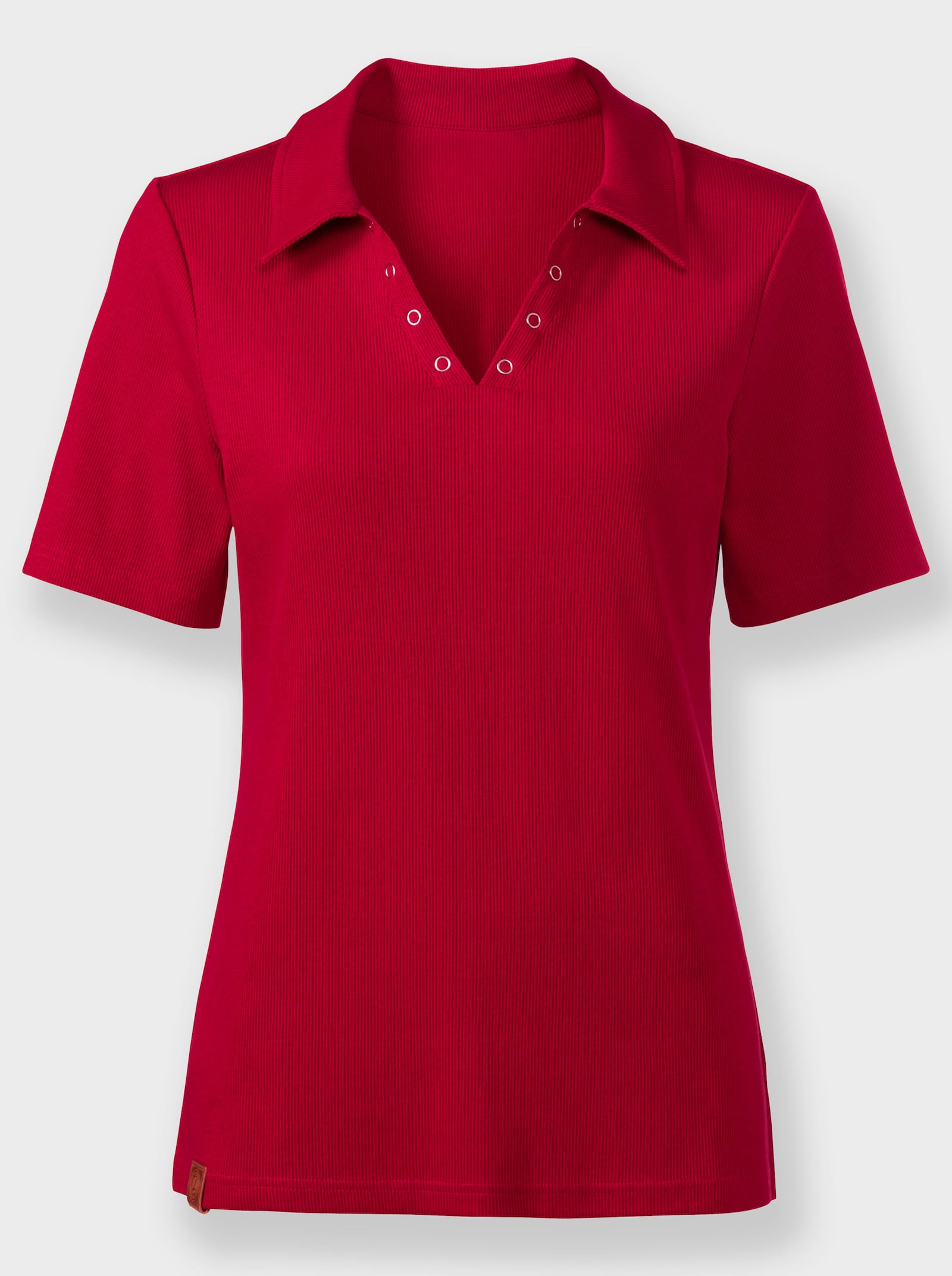 Poloshirt met sieroogjes - rood