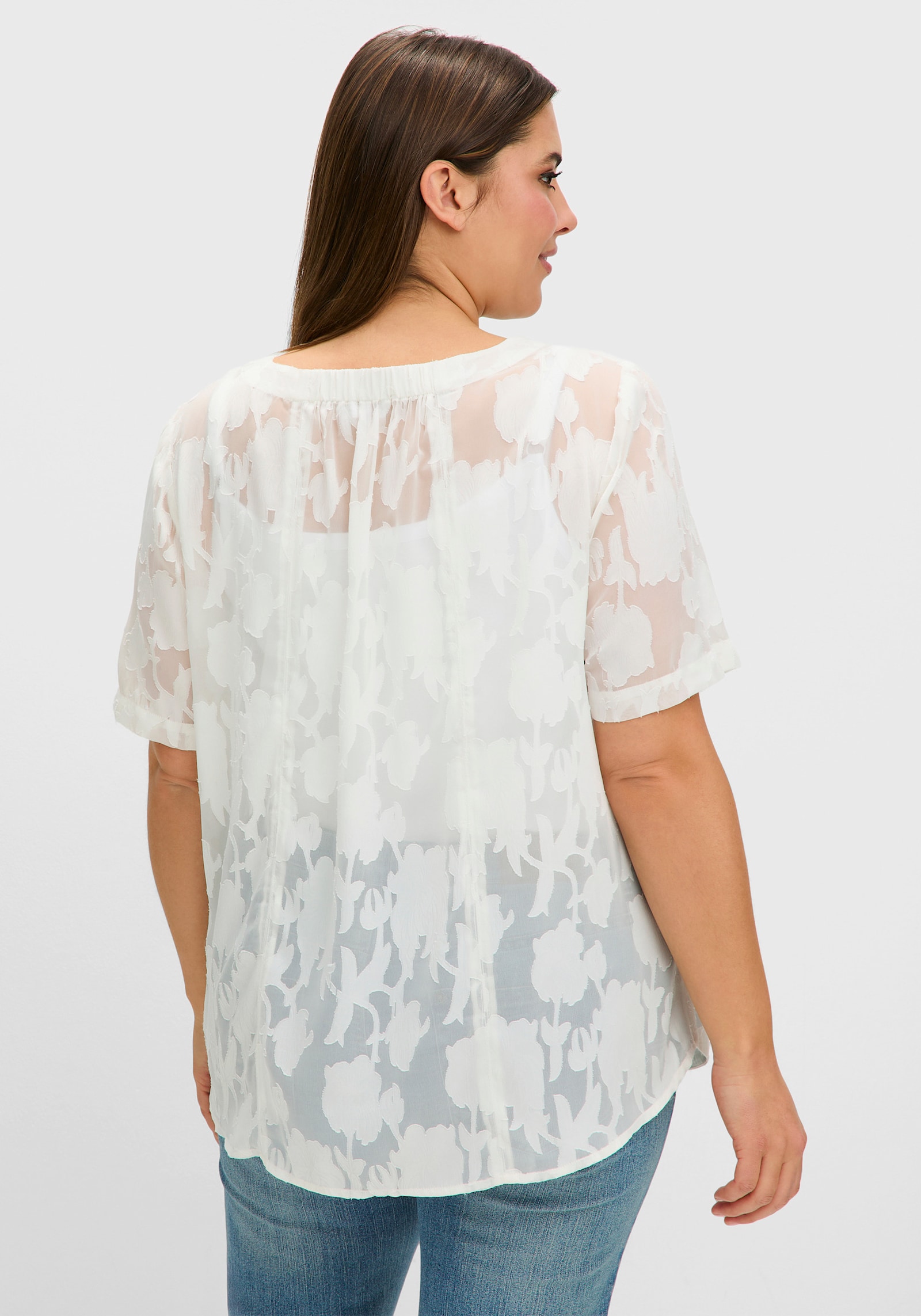 sheego Tunika mit Jacquardmuster - champagner