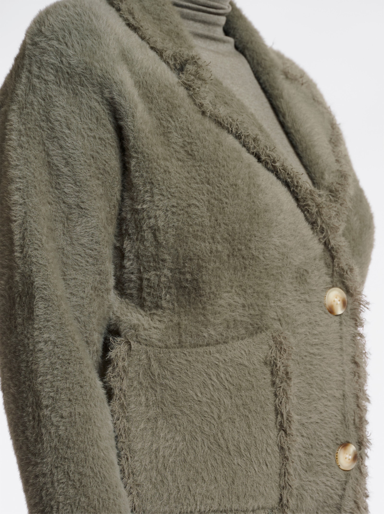 Rino & Pelle Strickjacke mit Effektgarn - khaki