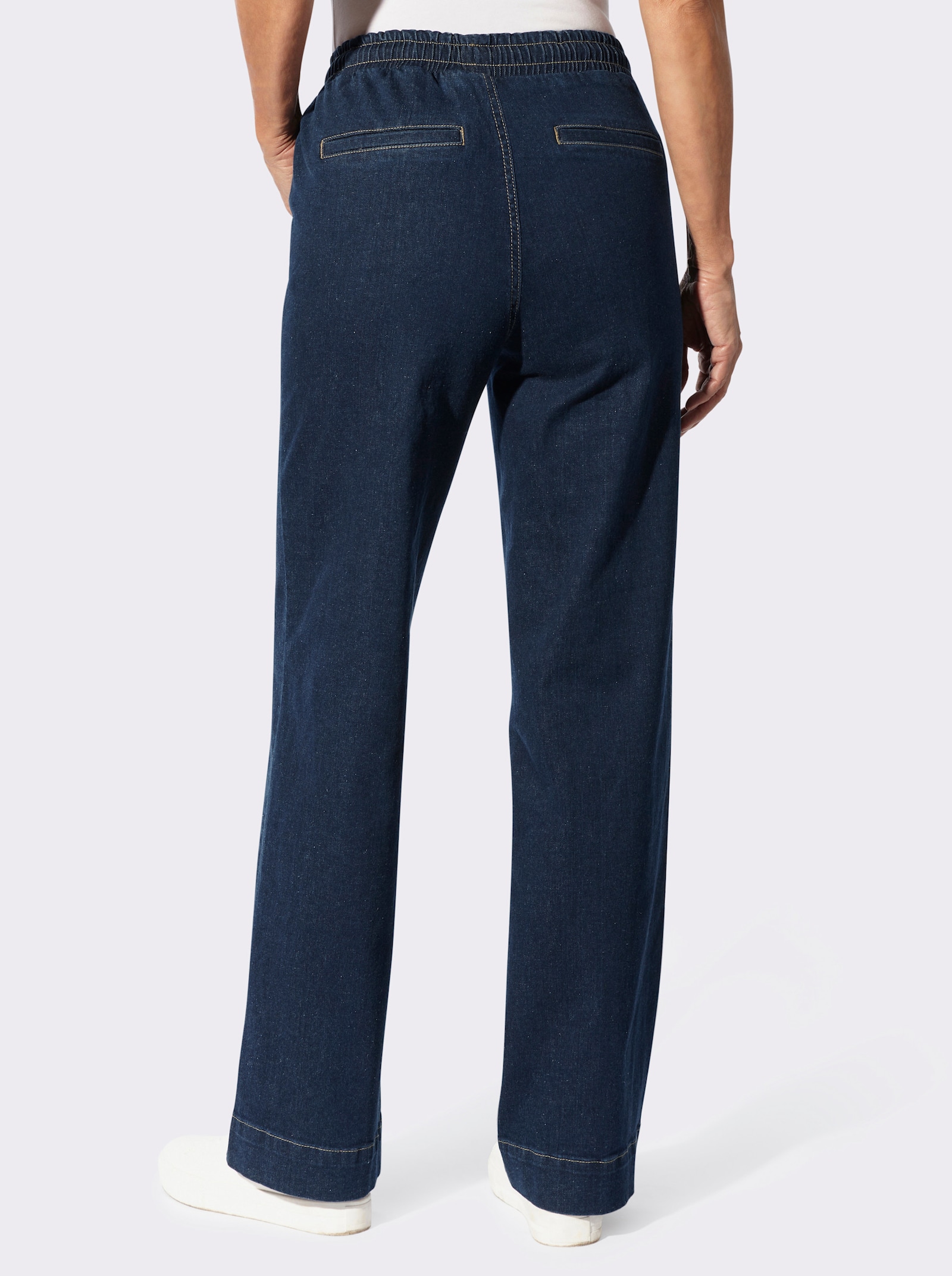 Schlupfjeans mit weitem Bein - dark blue