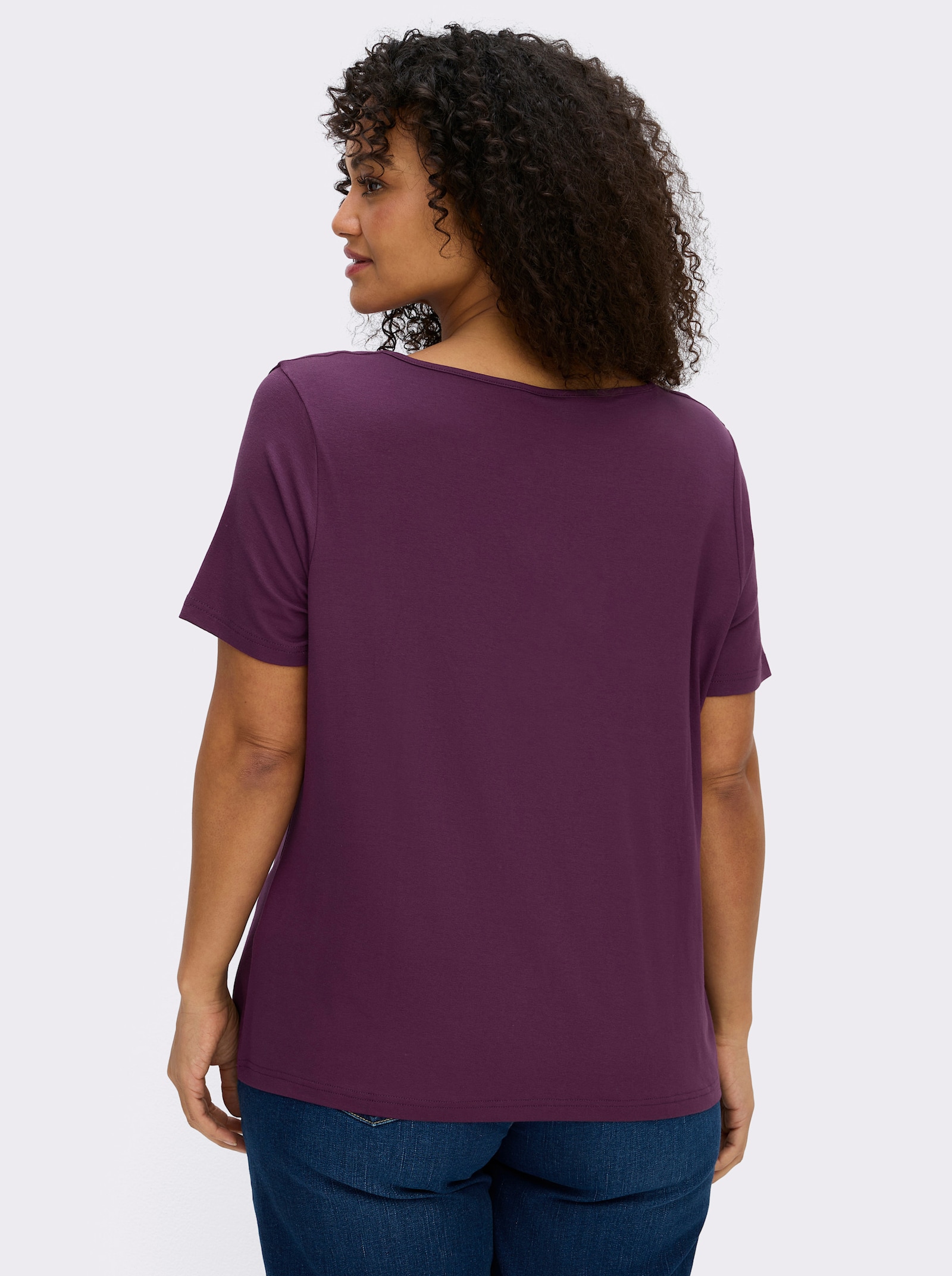 Wasserfallshirt mit kurzen Ärmeln - traube