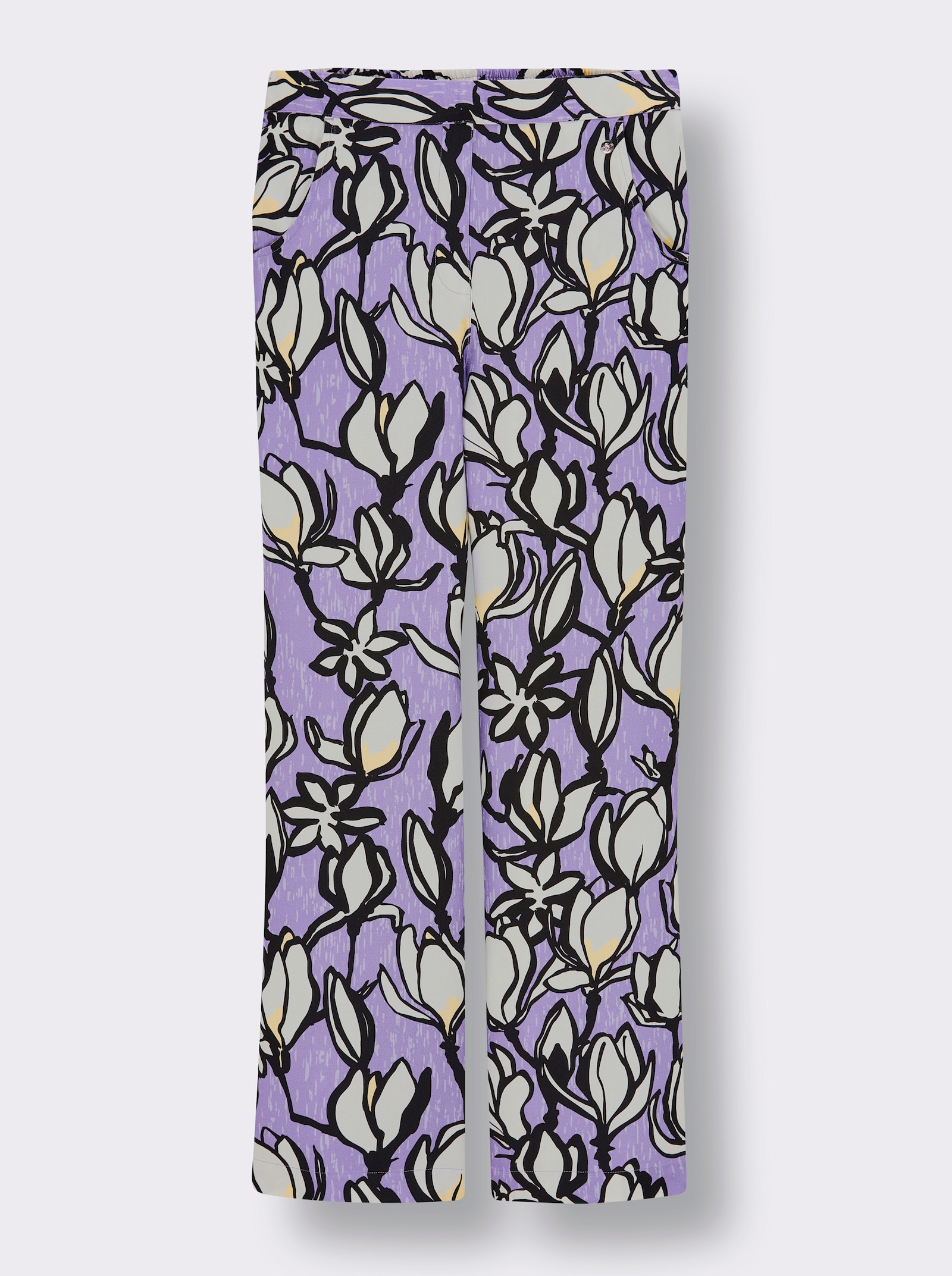 sheego 7/8-Hose mit 4 Taschen - flieder-ecru-bedruckt