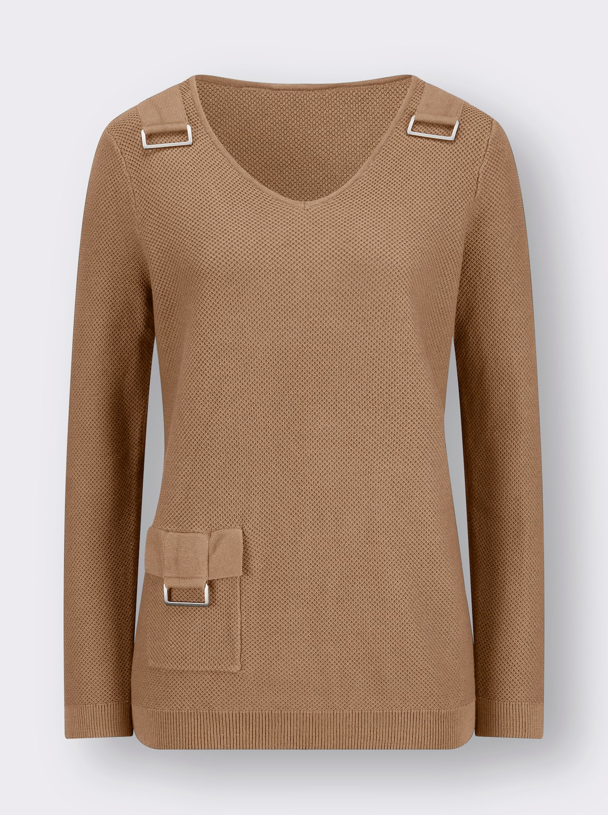 Langarm-Pullover - camel