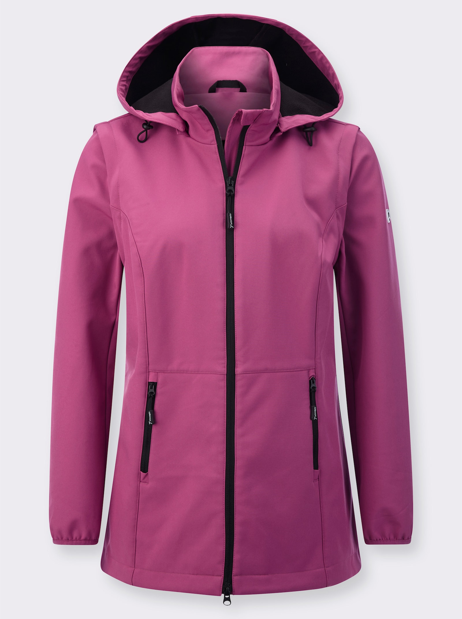 Softshelljacke mit weitenregulierbarer Kapuze - erika