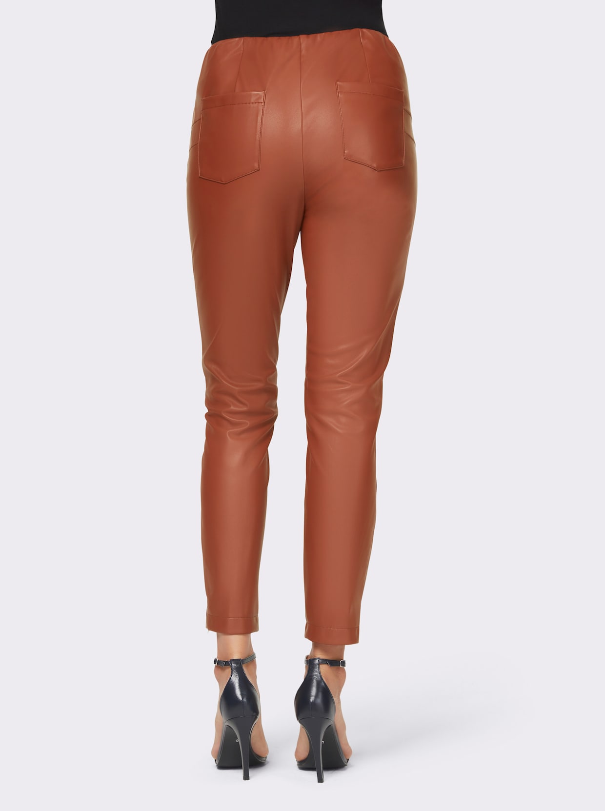 heine Pantalon en imitation cuir - marron rouge