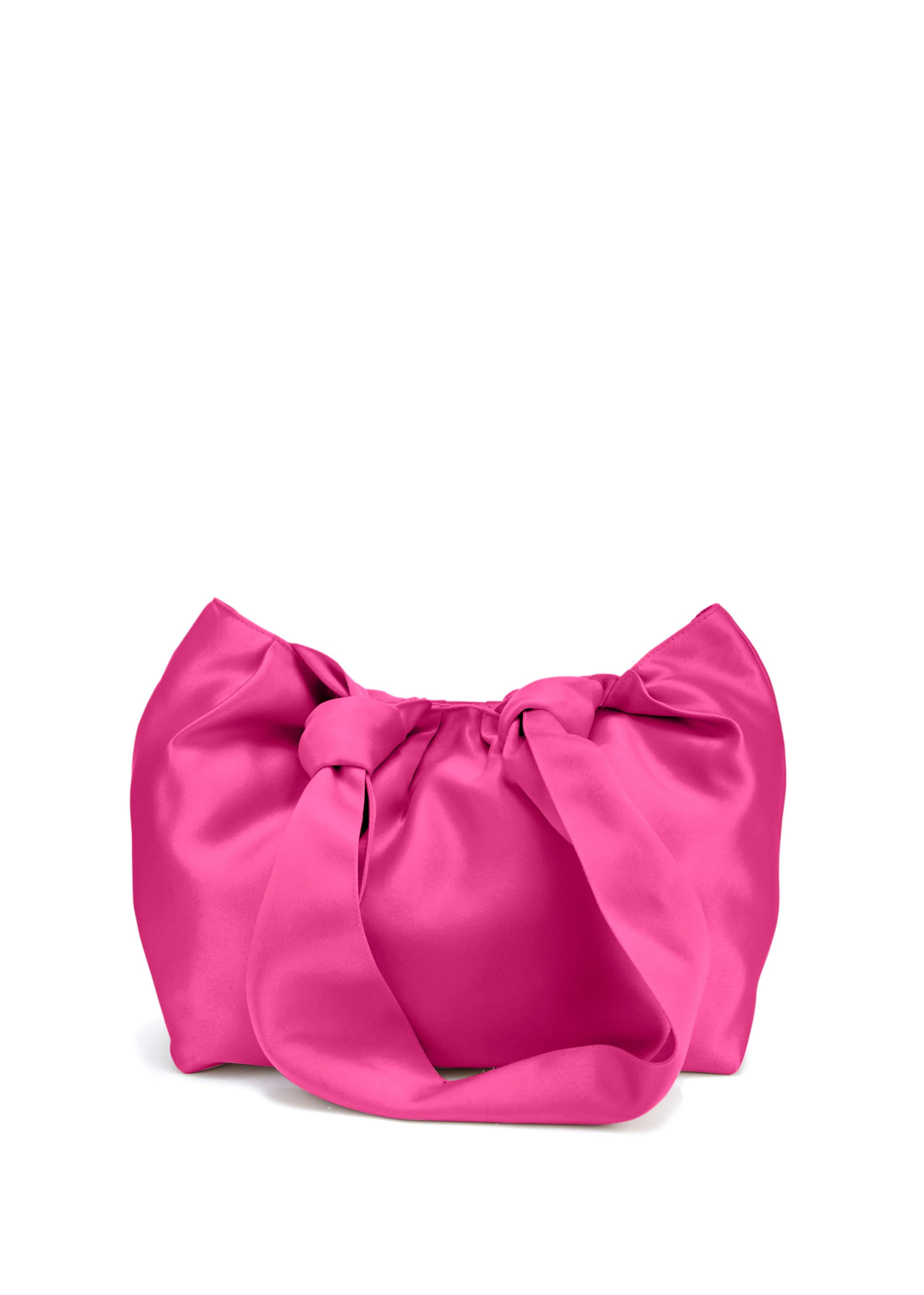 Hand von  günstig Kaufen-Umhängetasche in pink von LASCANA. Umhängetasche in pink von LASCANA <![CDATA[Satin Handtasche von LASCANA. Breite Taschenhenkel mit Knotendetail. Maße: H/B/T = ca. 28/38/12 cm.]]>. 