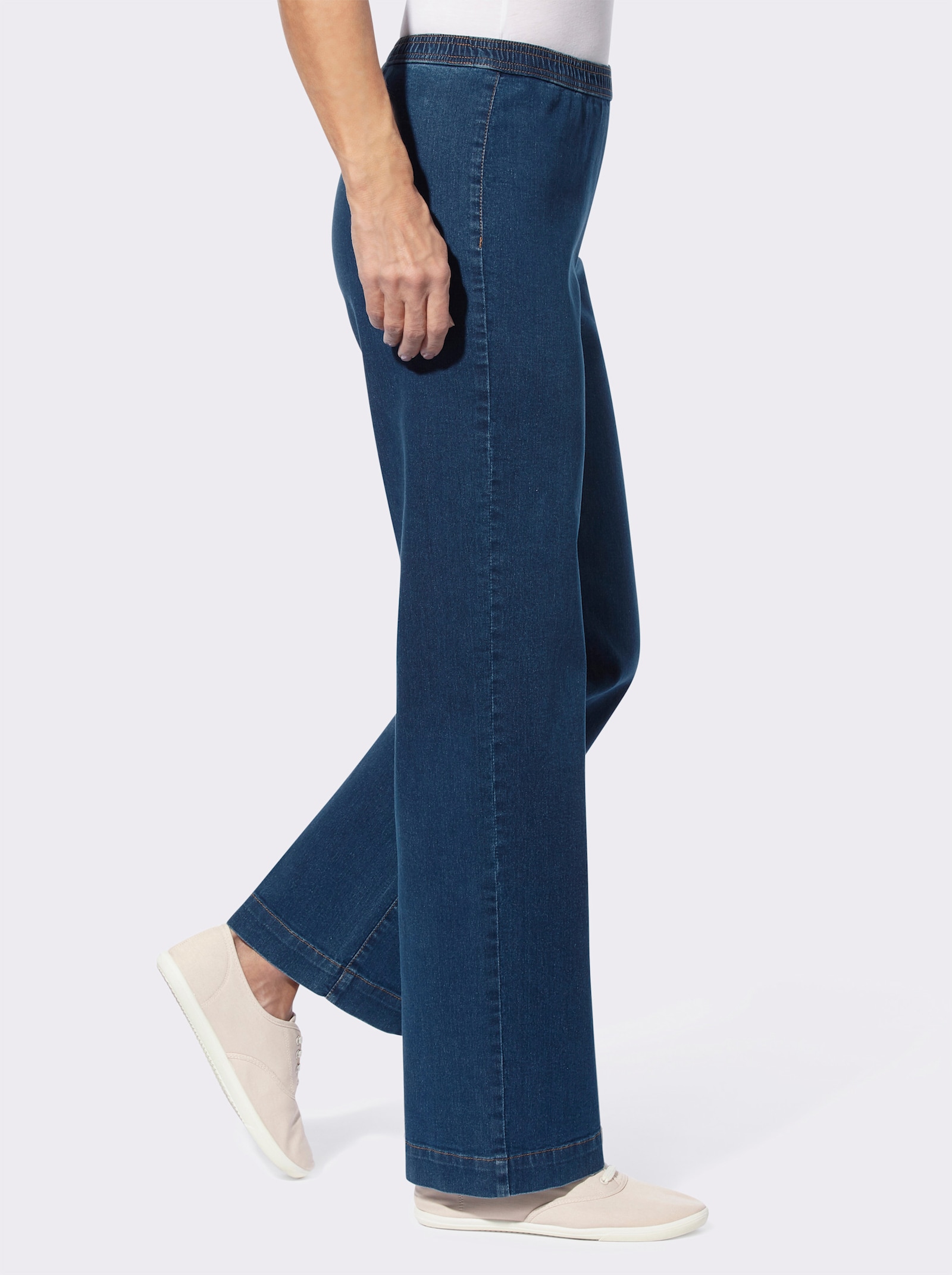 Schlupfjeans mit weitem Bein - dark blue