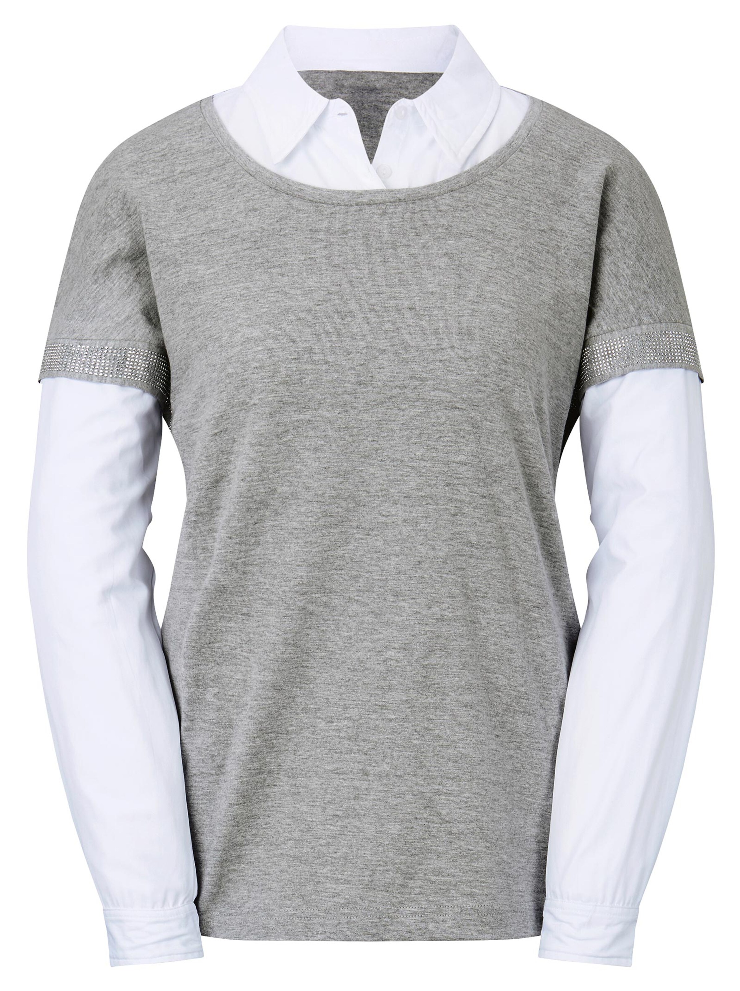 2-in-1-Shirt - silbergrau-meliert