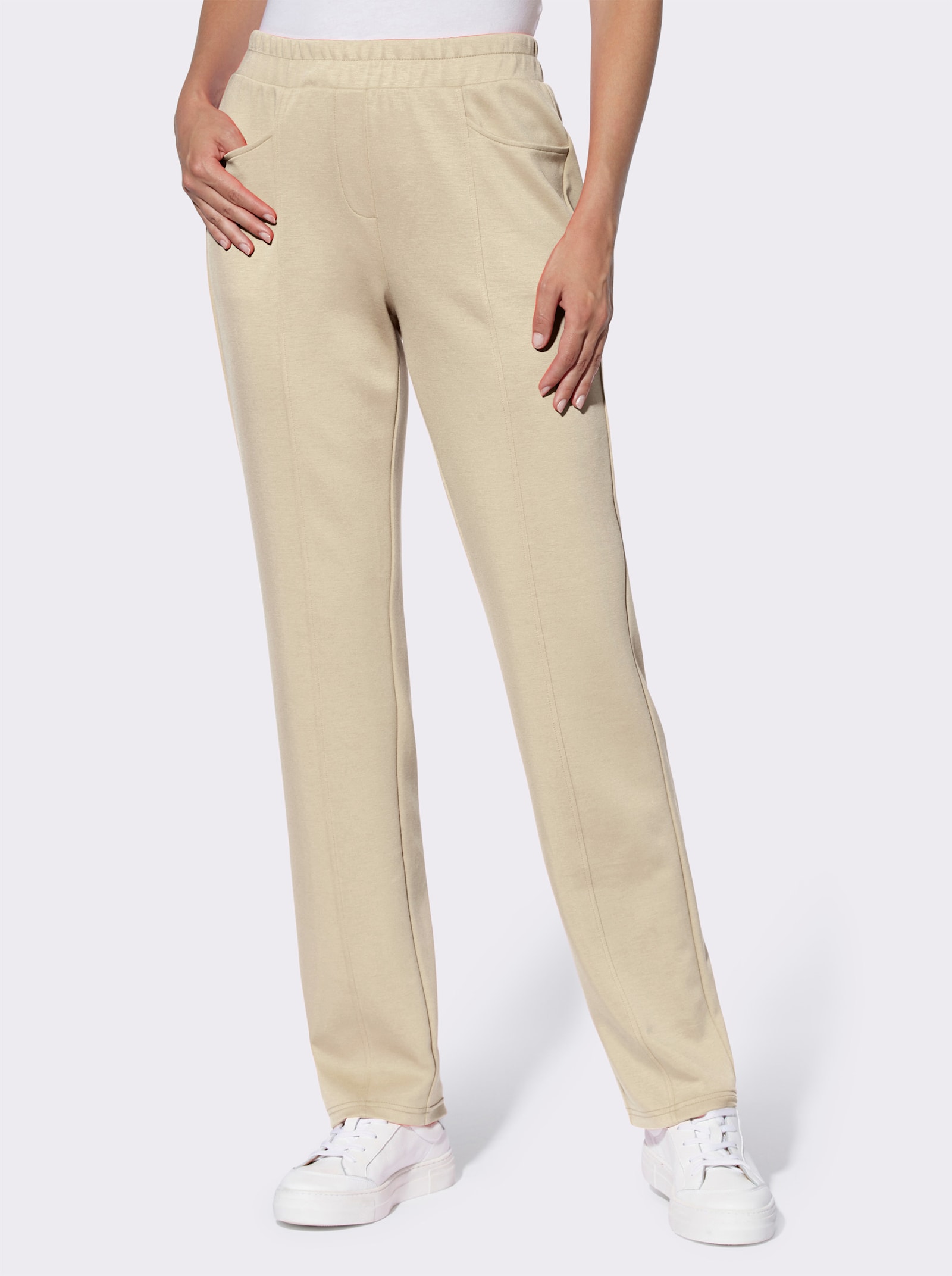 heine Sweathose mit seidig-mattem Glanz - sand