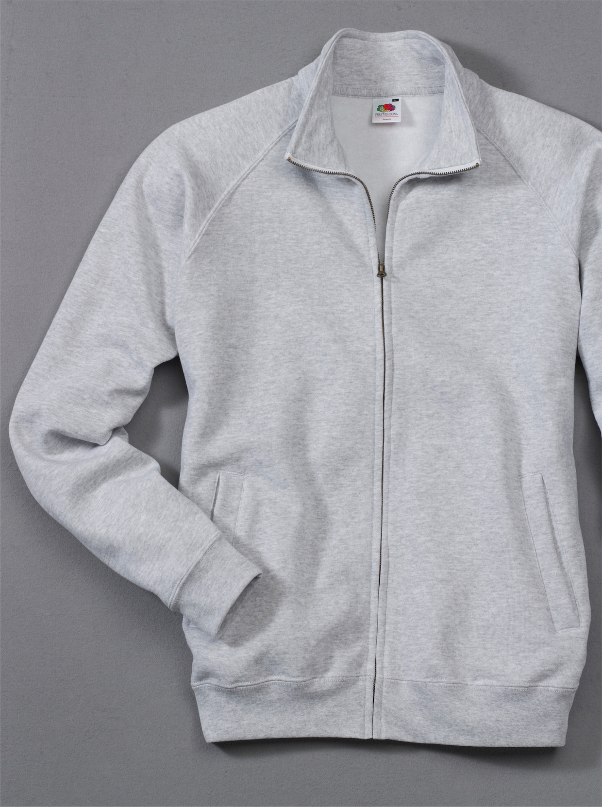 Fruit of the Loom Sweatjacke - grau-meliert