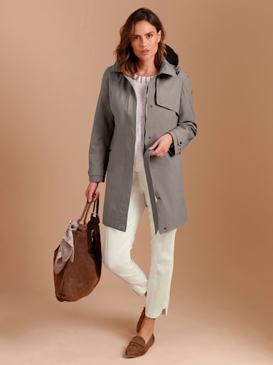 CREATION L PREMIUM Regenjacke mit Reflektor-Details - taupe