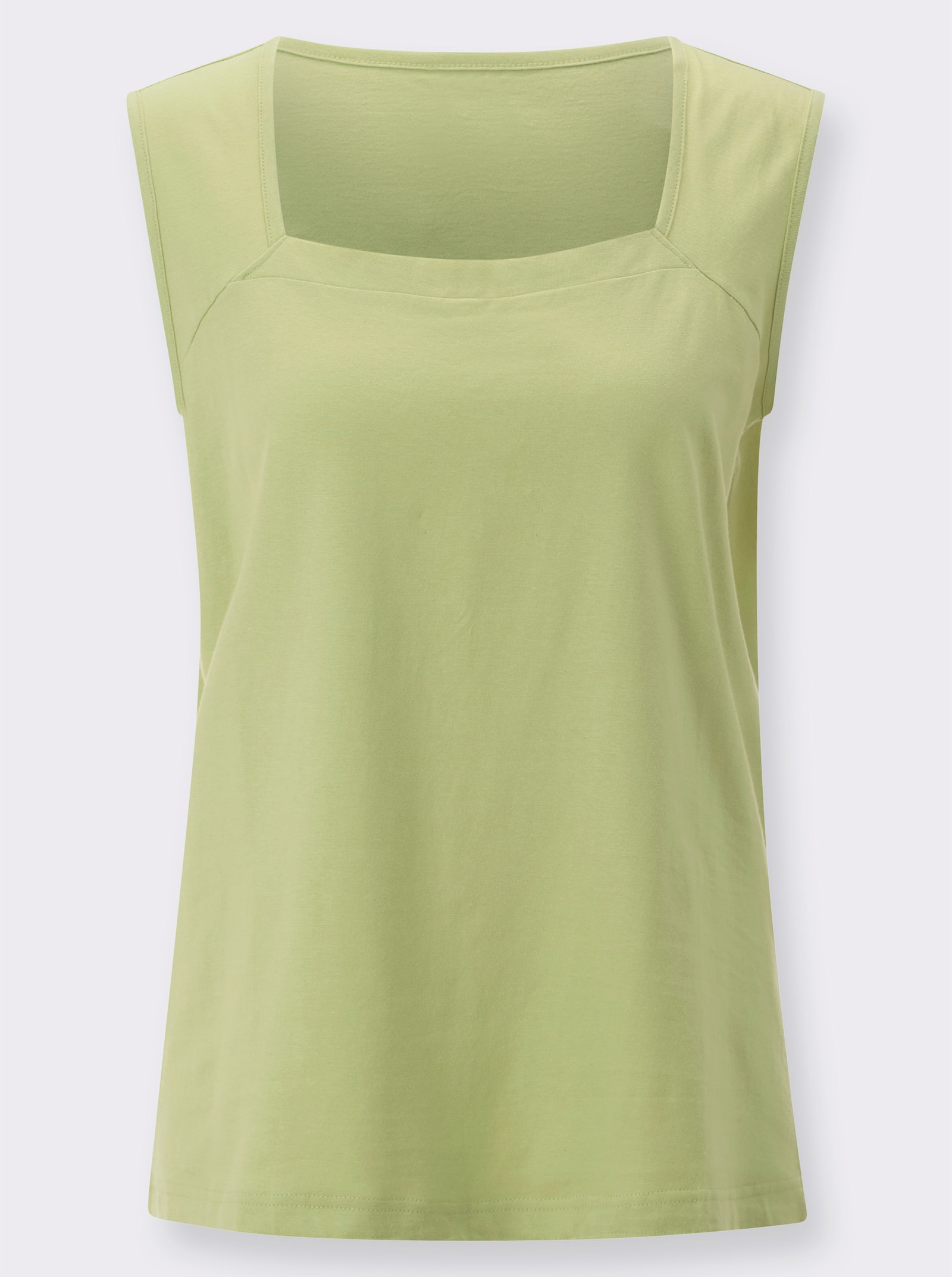 Shirttop mit Karree-Ausschnitt - lindgrün