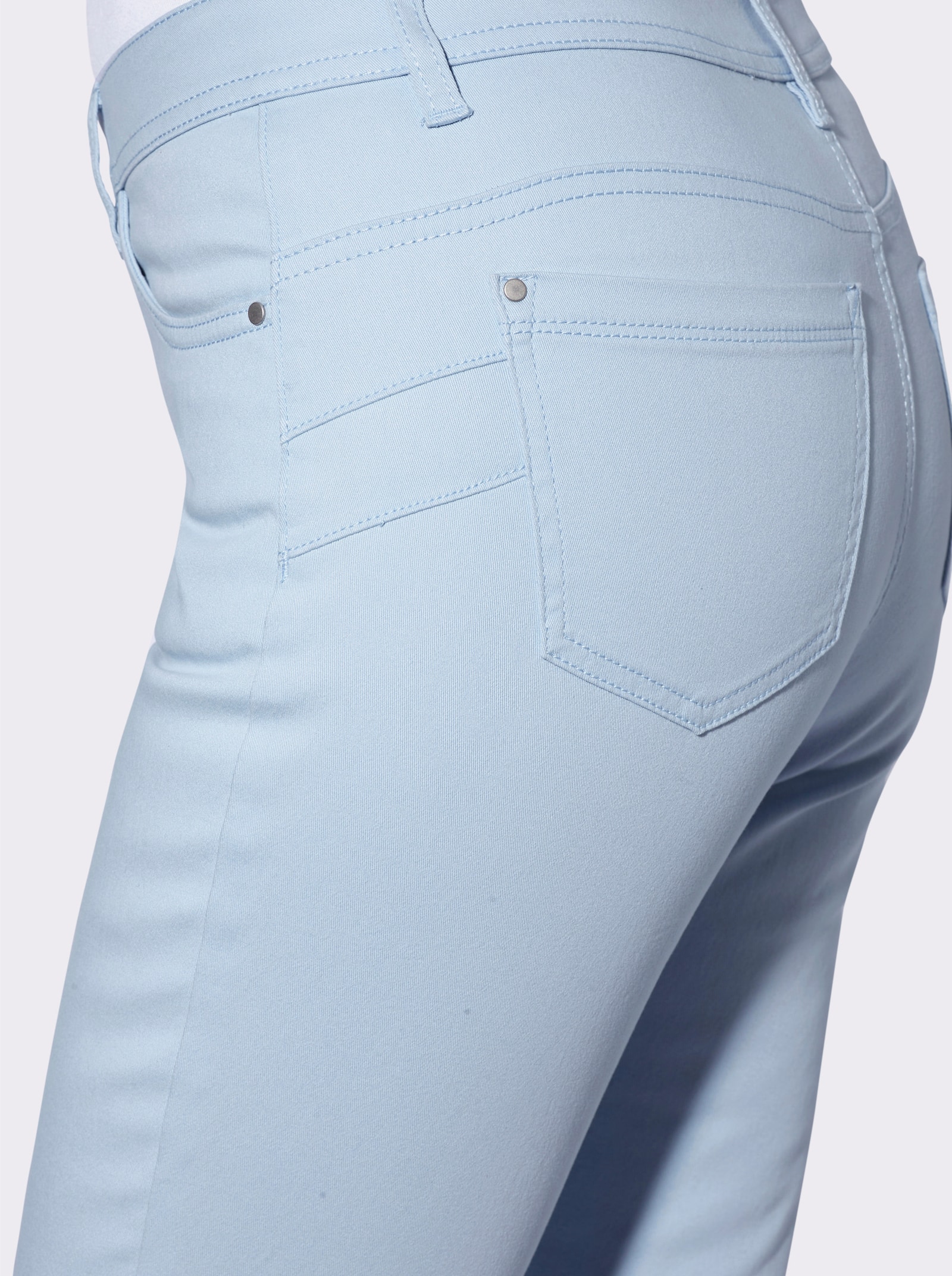 Jean 7/8 avec empiècement en dentelle - bleu glacier