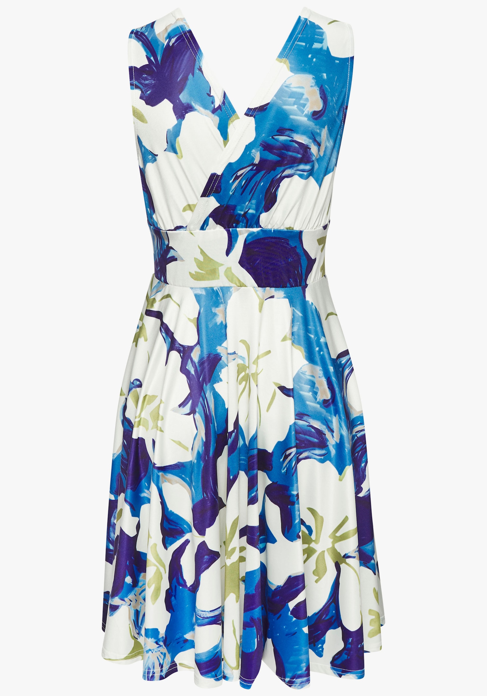 Vivance Robe en jersey - bleu-vert-crème imprimé