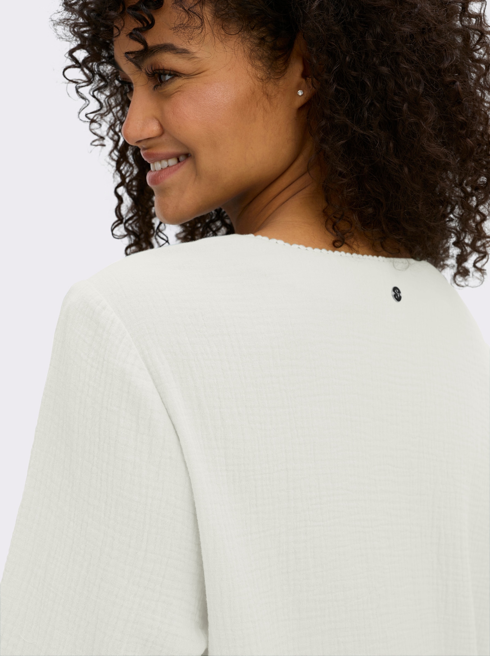 sheego Tunika aus Musselin, in A-Linie - ecru