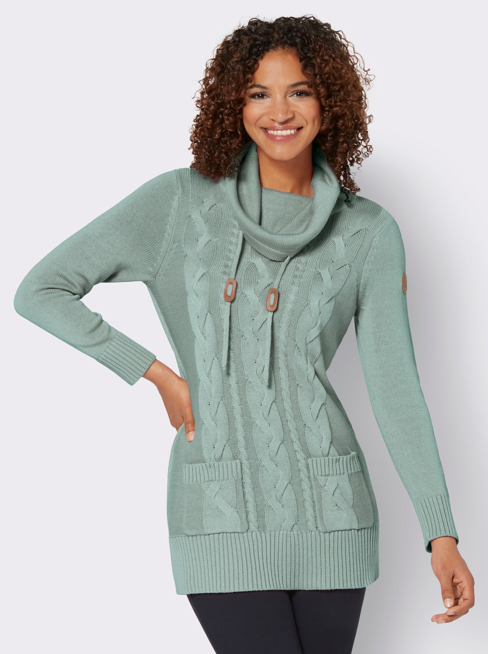 Strickpullover in Long-Form - kalkmint