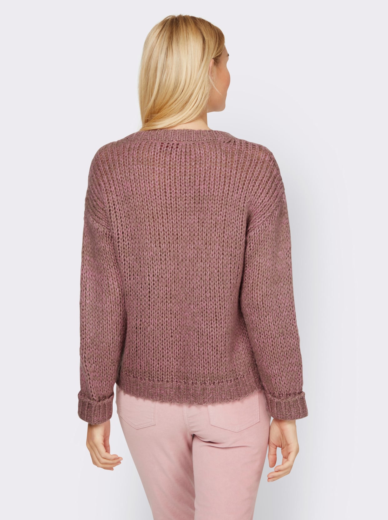 heine Pullover met ronde hals - oudroze/taupe gemêleerd