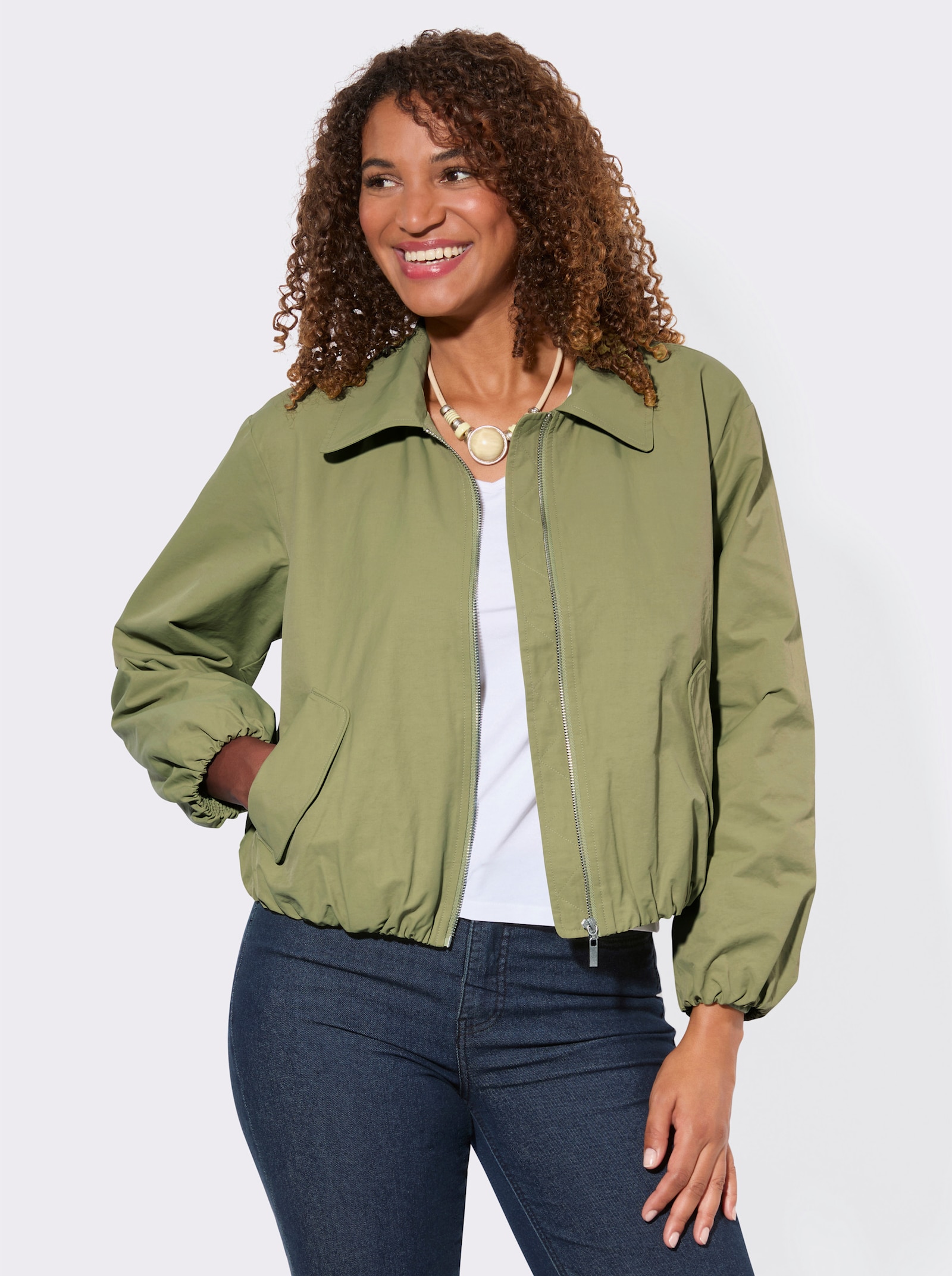 Blouson-Jacke in verkürzter Form - schilf