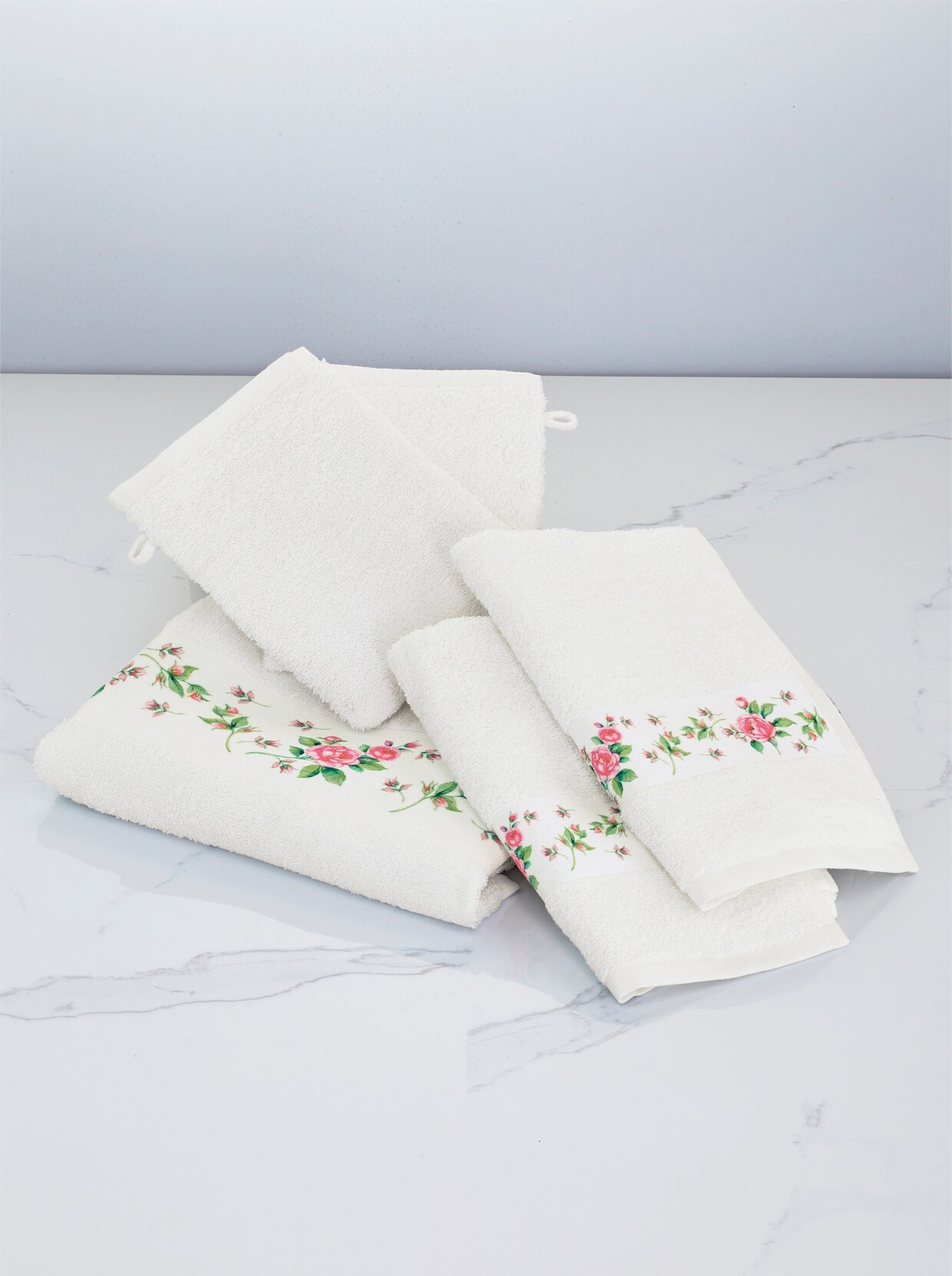 5tlg. Handtuch-Set - weiß