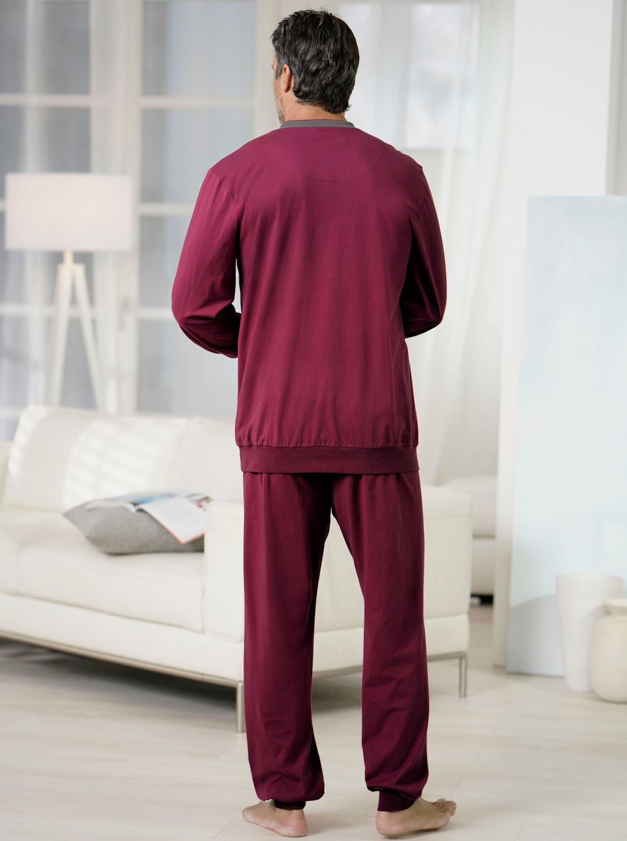 KINGsCLUB Pyjama's - bordeaux + taupe