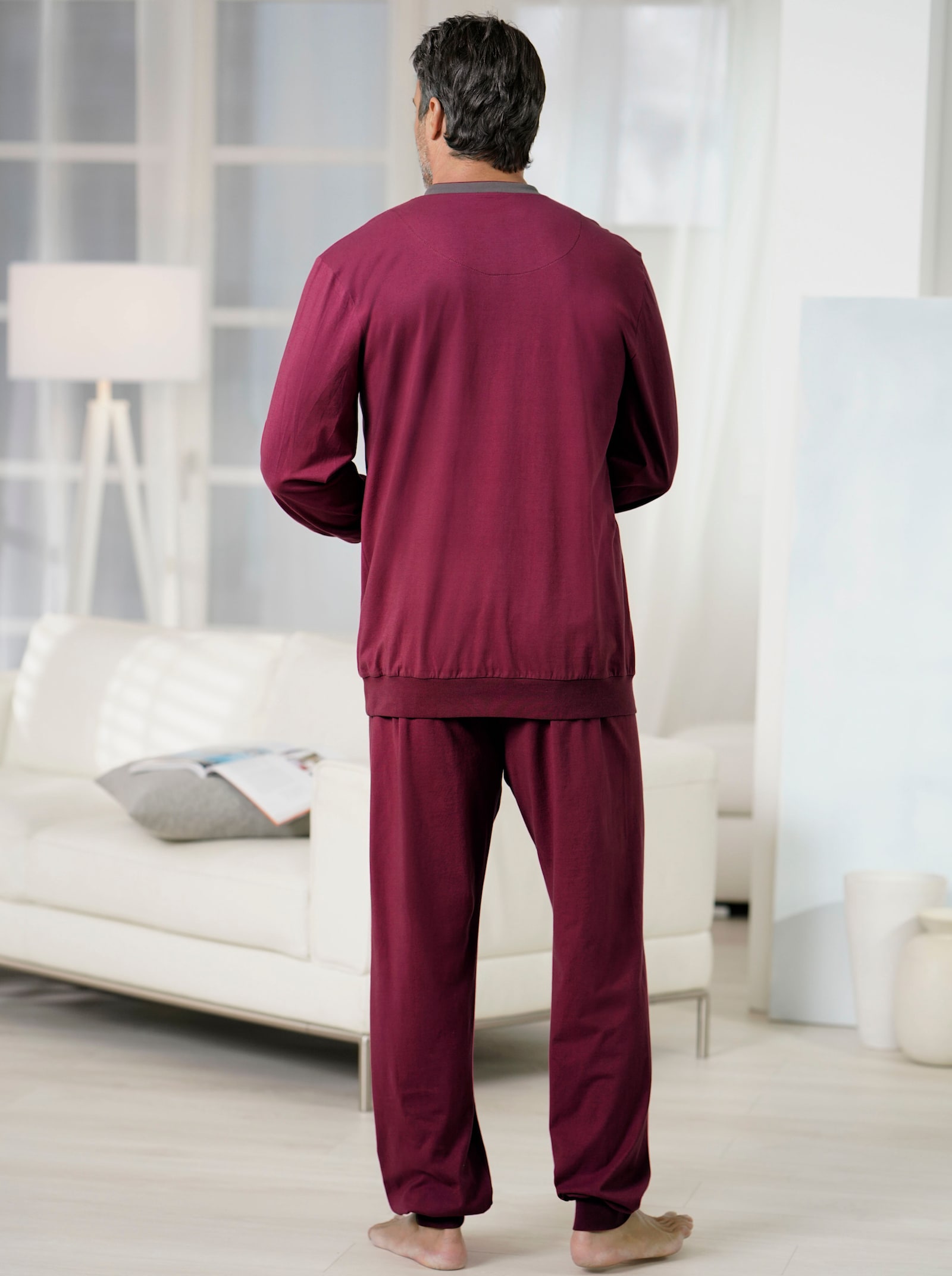 KINGsCLUB Schlafanzüge - bordeaux + taupe