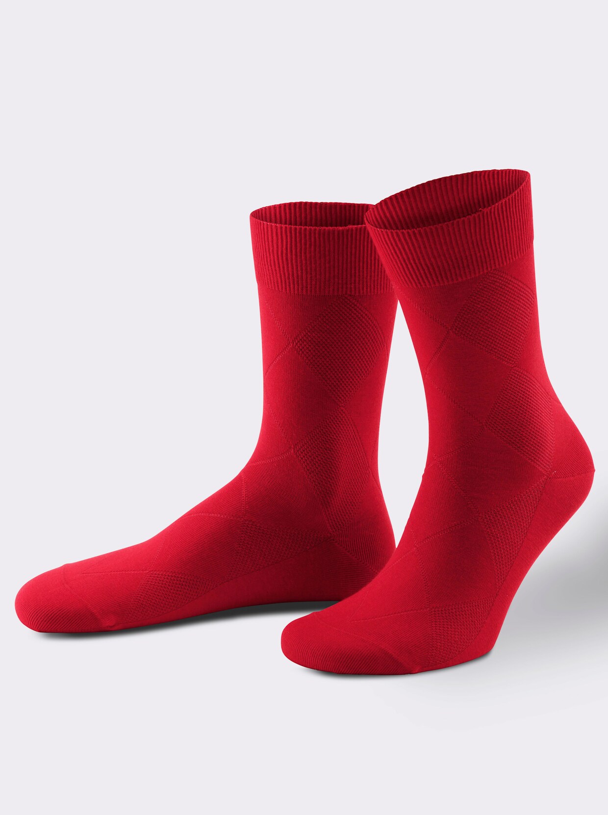 Rogo Herren-Socken - schwarz + rot