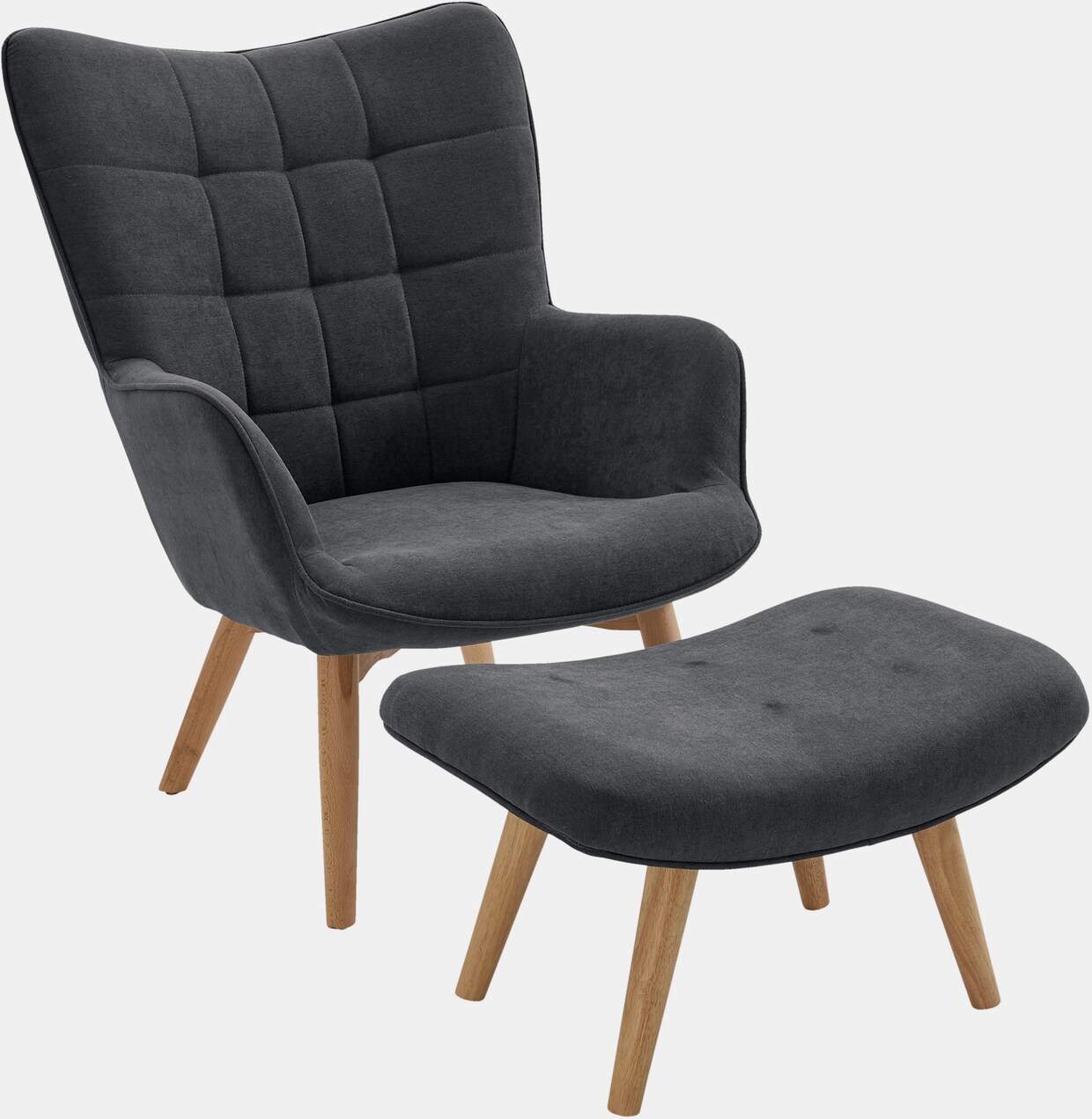 heine home Sessel+Hocker - anthrazit
