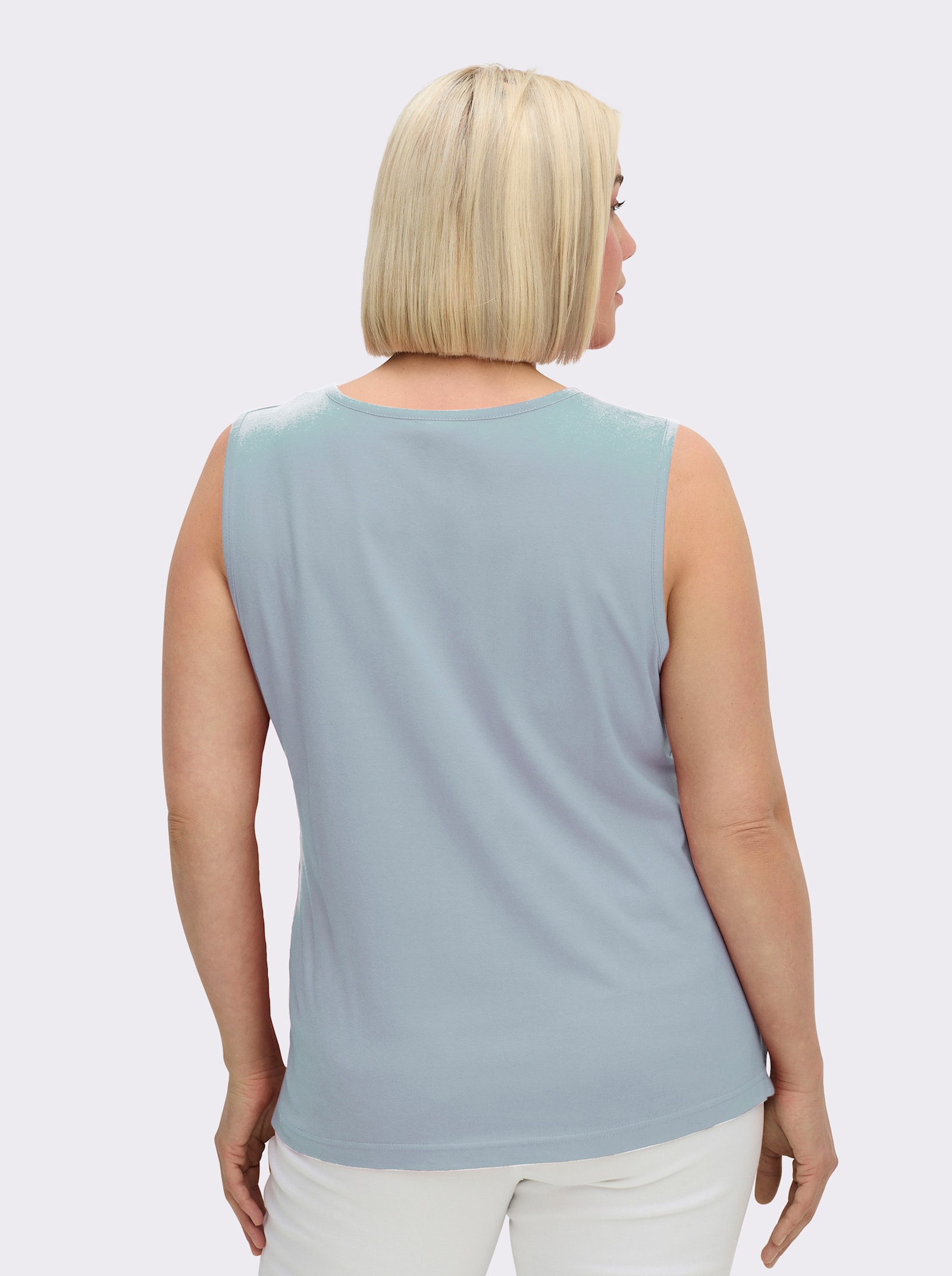 Shirttop mit Seitenschlitzen - hellblau