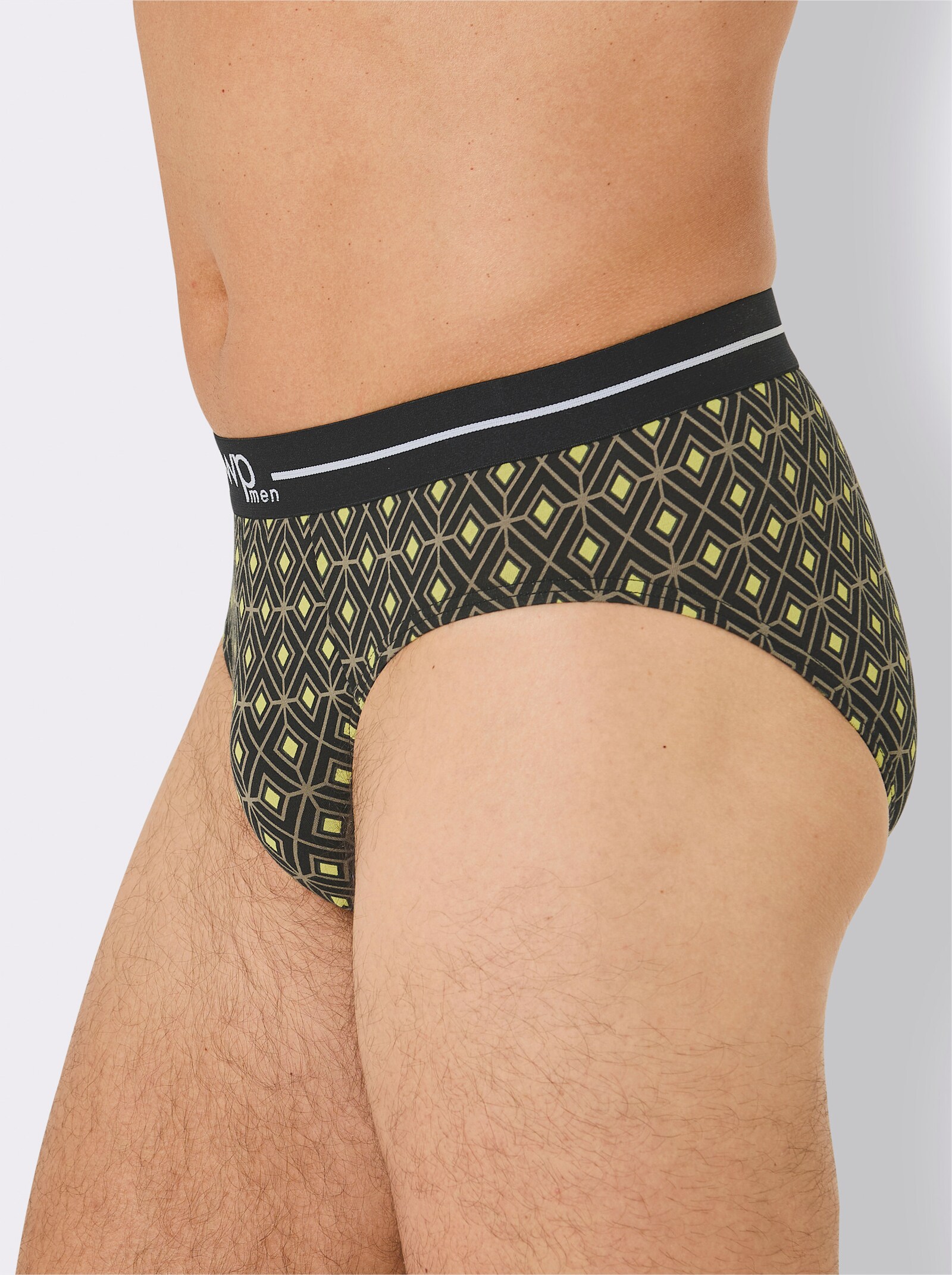 wäschepur men Slip - schwarz-khaki-bedruckt + schwarz + khaki