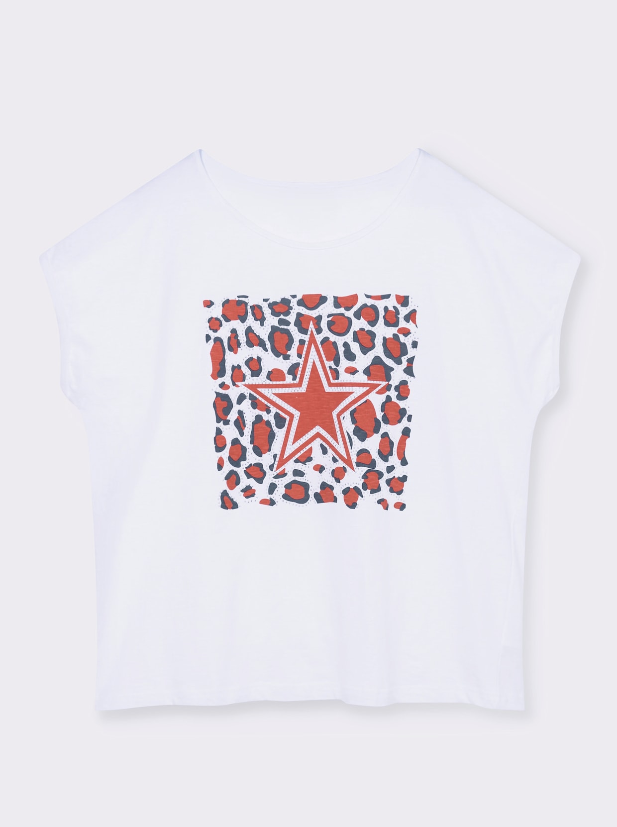 Shirt - grapefruit-weiß