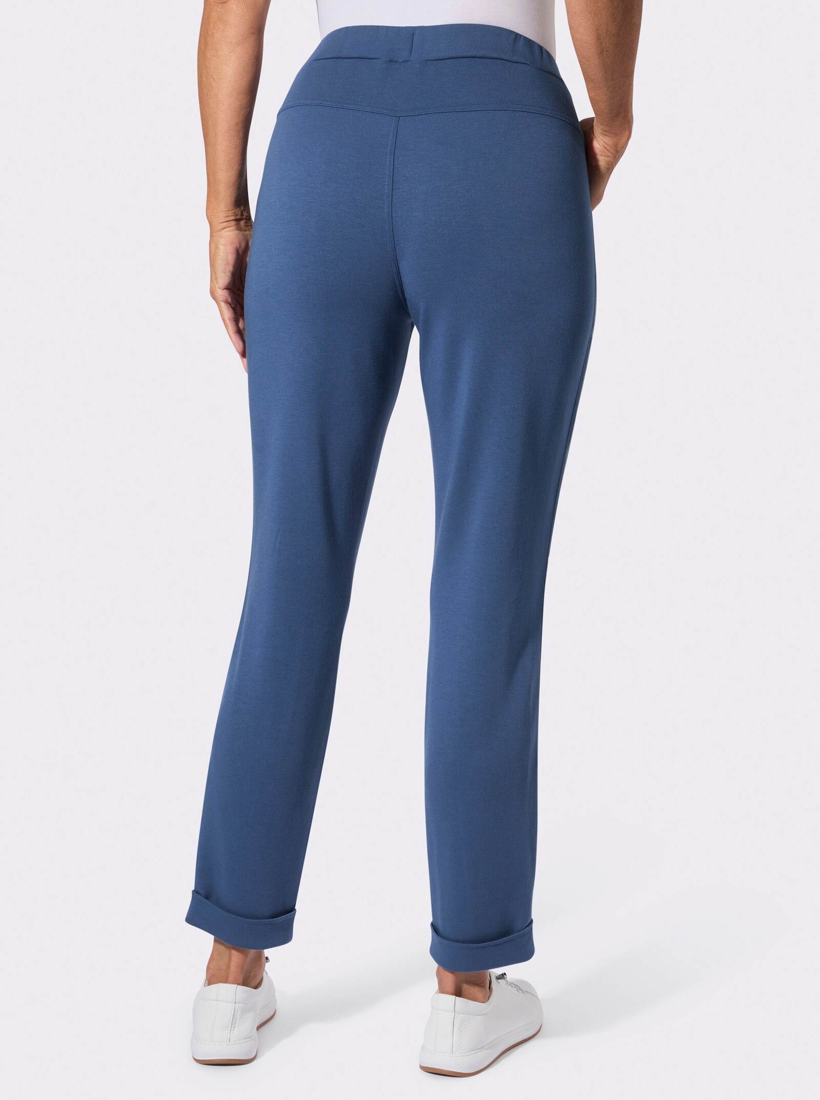 Jogg Pants mit Ripsband-Verzierung - jeansblau