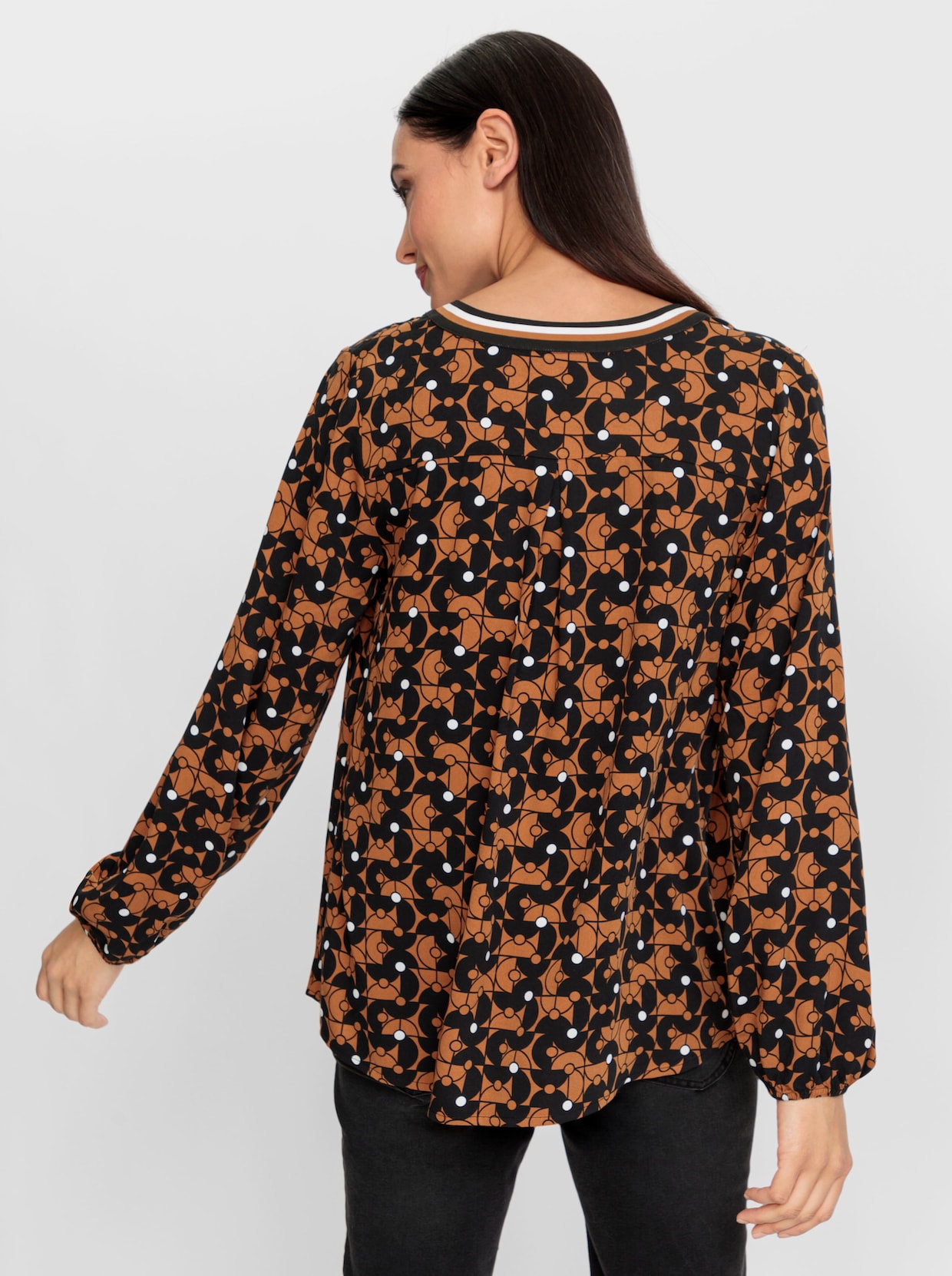 heine Blouse met print - cognac/zwart bedrukt