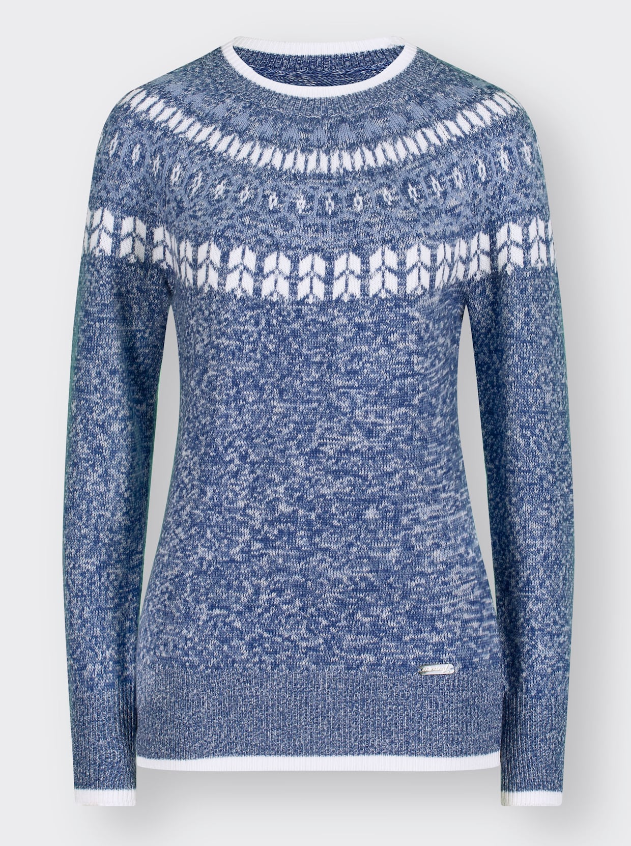 Norwegerpullover - jeansblau-bleu-meliert