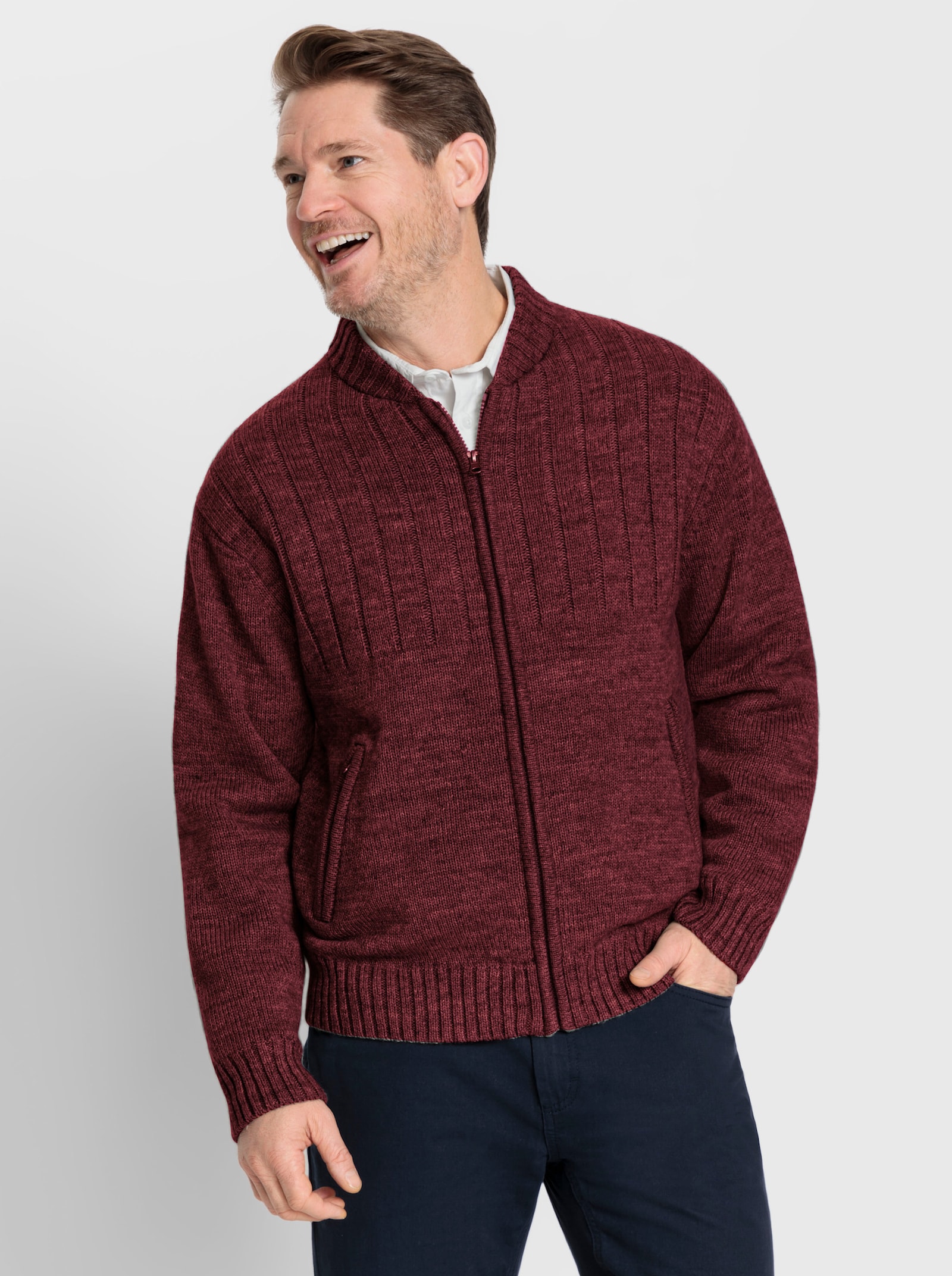 Strickjacke - dunkelrot