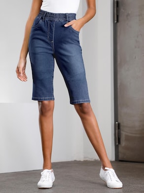 Jeans-Bermudas - blue-stone-washed