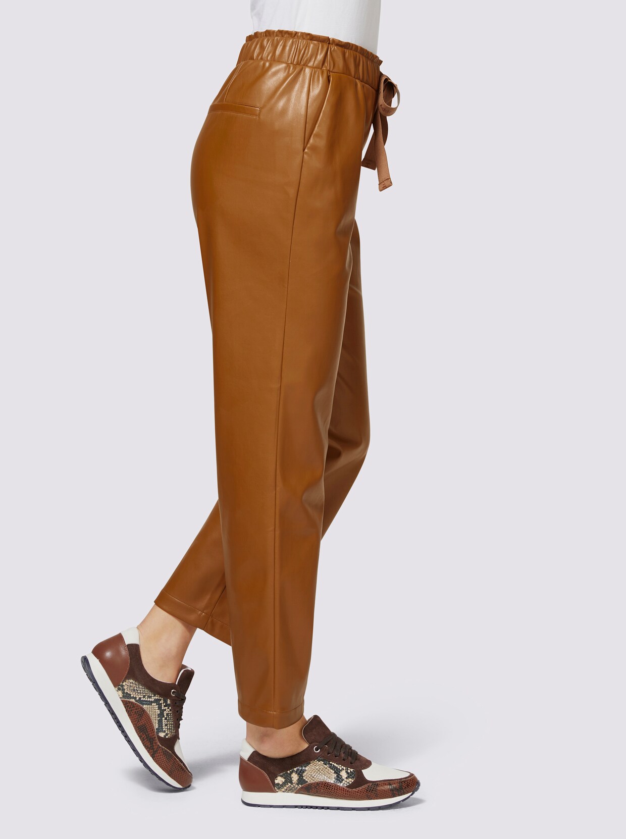heine Lederimitat-Hose - cognac