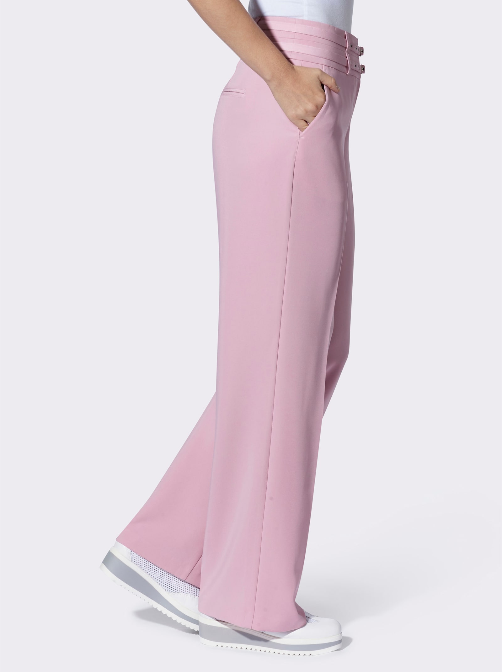 heine Bügelfaltenhose inkl. Gürtel - rosé