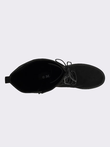 sheego Schnürstiefel in Wildleder-Optik - schwarz