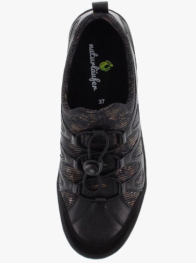 Naturläufer Slipper mit Stretch-Einsatz - schwarz