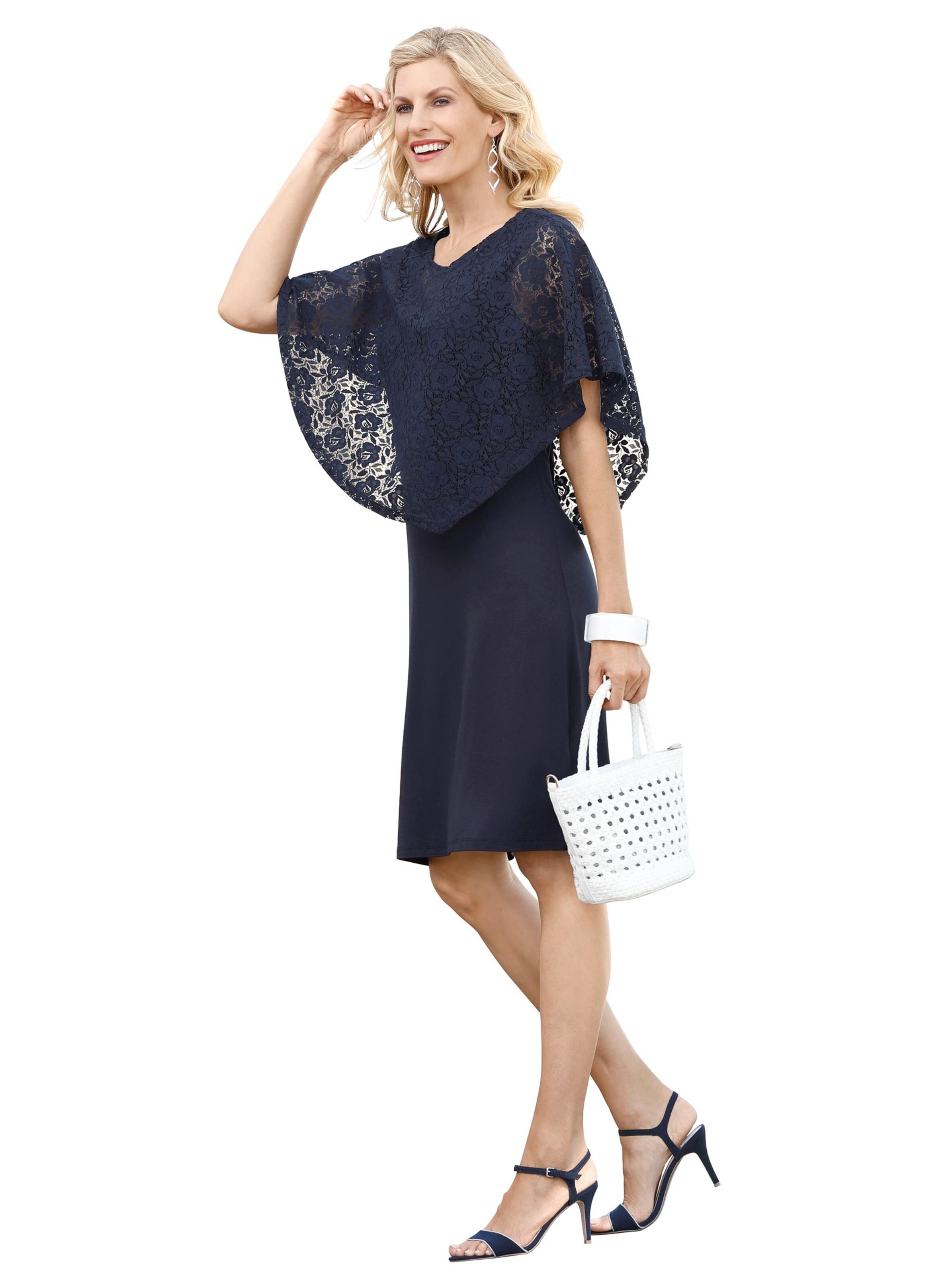 Spitzen-Bluse - marine