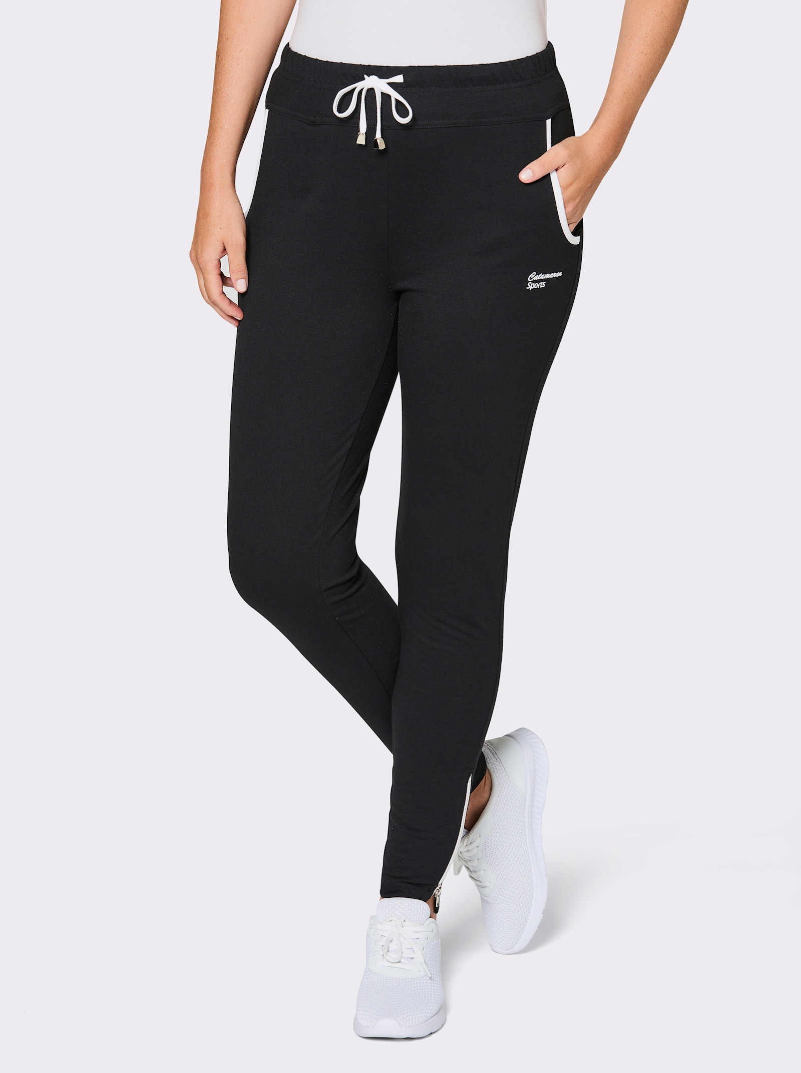 Catamaran Sports Freizeithose mit Reißverschluss am Saum - schwarz