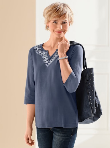 3/4-Arm-Shirt - jeansblau