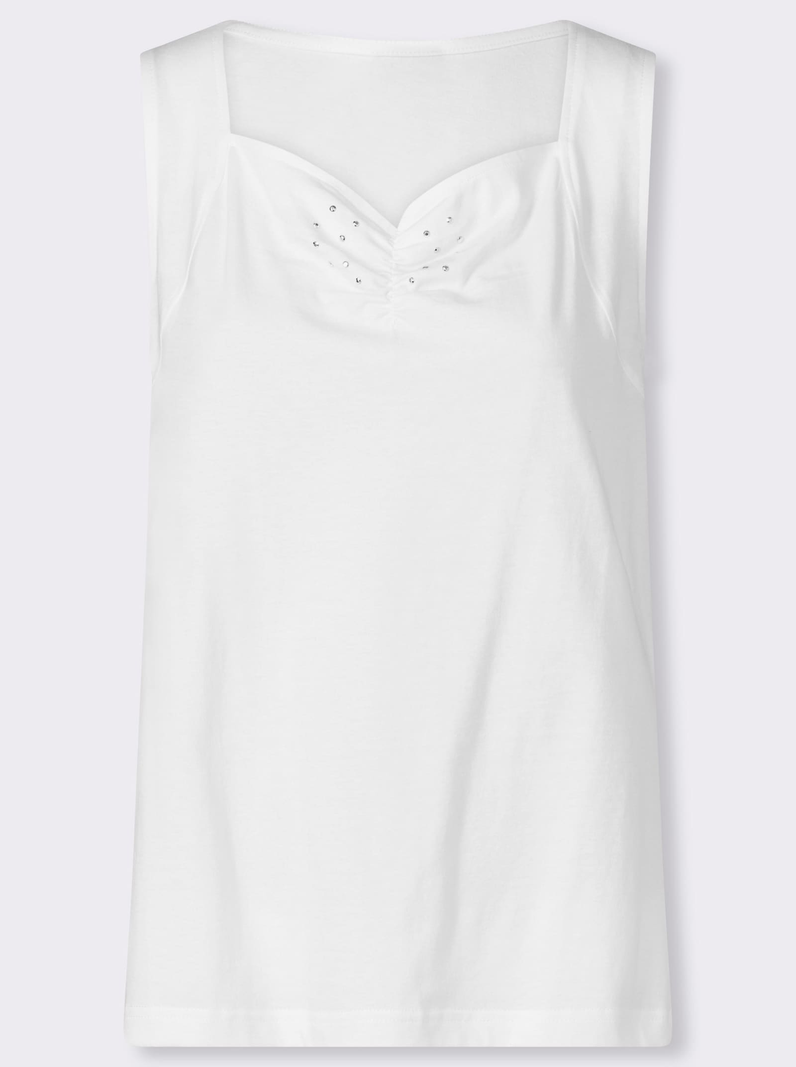 Shirttop met hartvormige hals - ecru