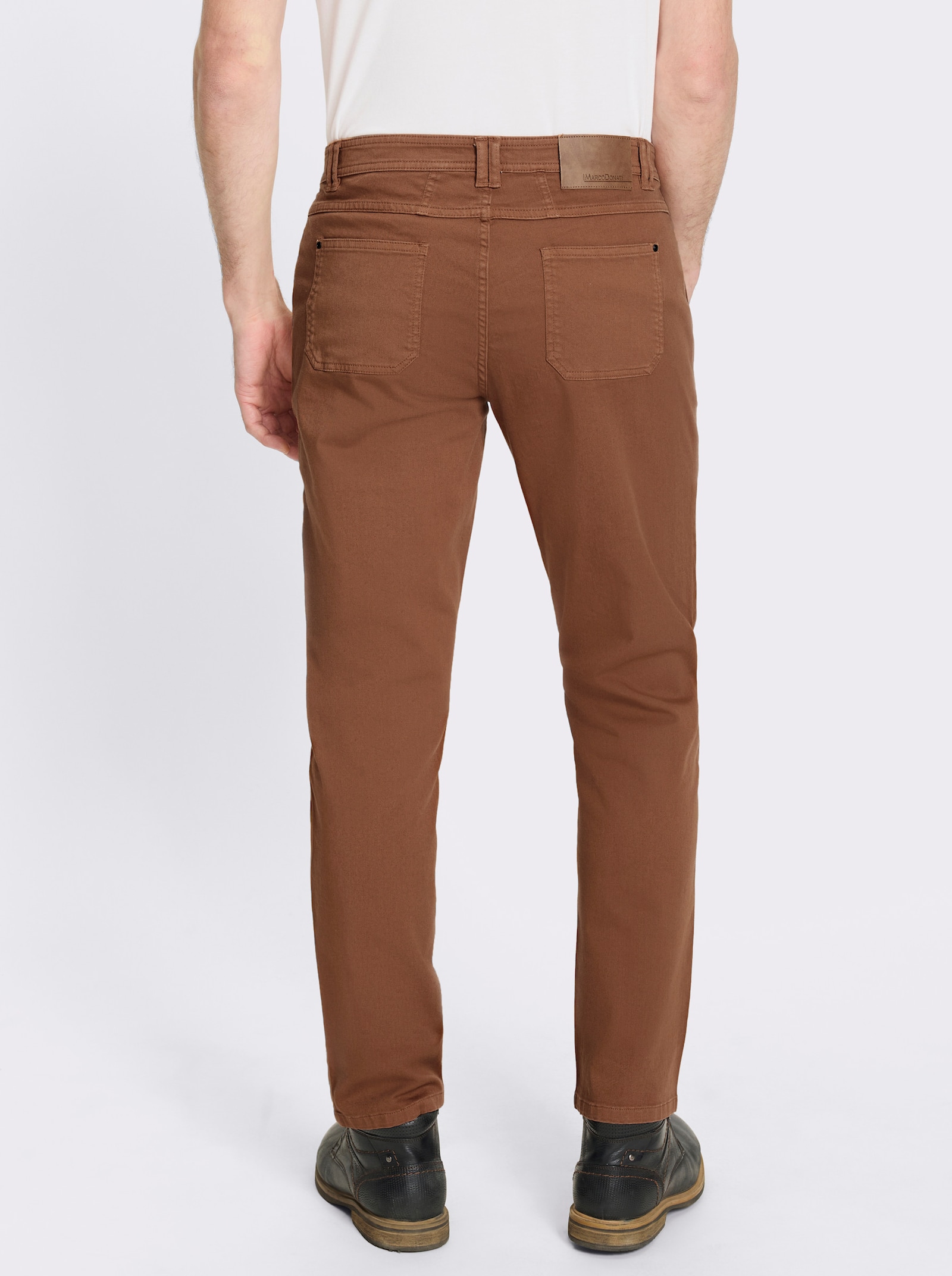 Marco Donati Hose in Twill-Qualität, enzymgewaschen - cognac