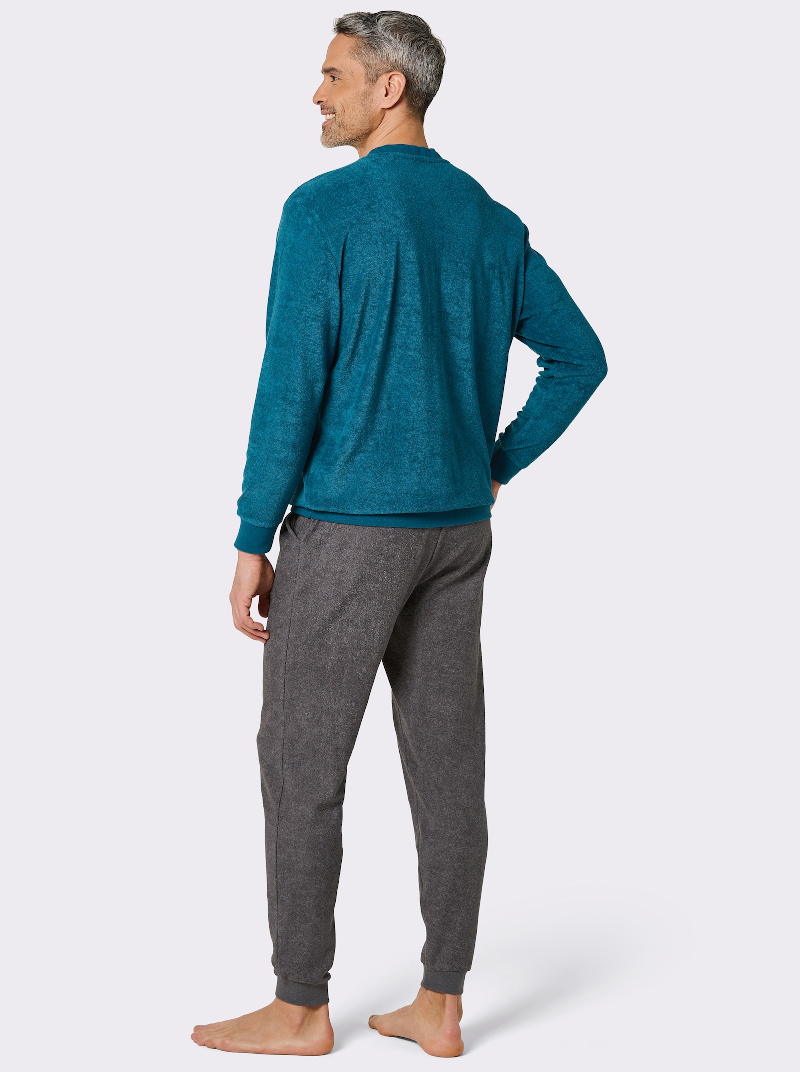 wäschepur men Schlafanzug - aquapetrol-anthrazit-meliert