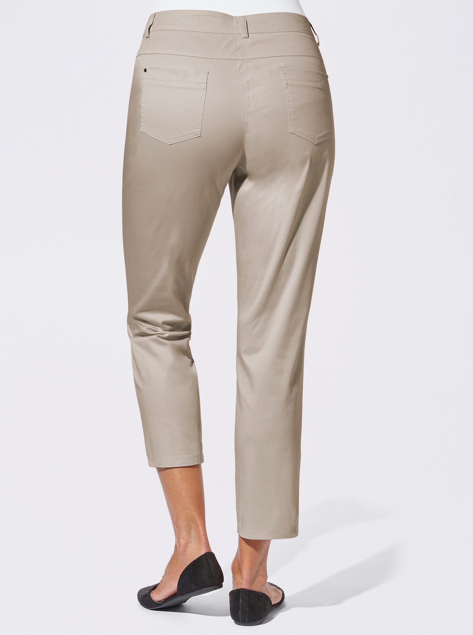 7/8-Jeans mit optisch streckenden Nähten - beige