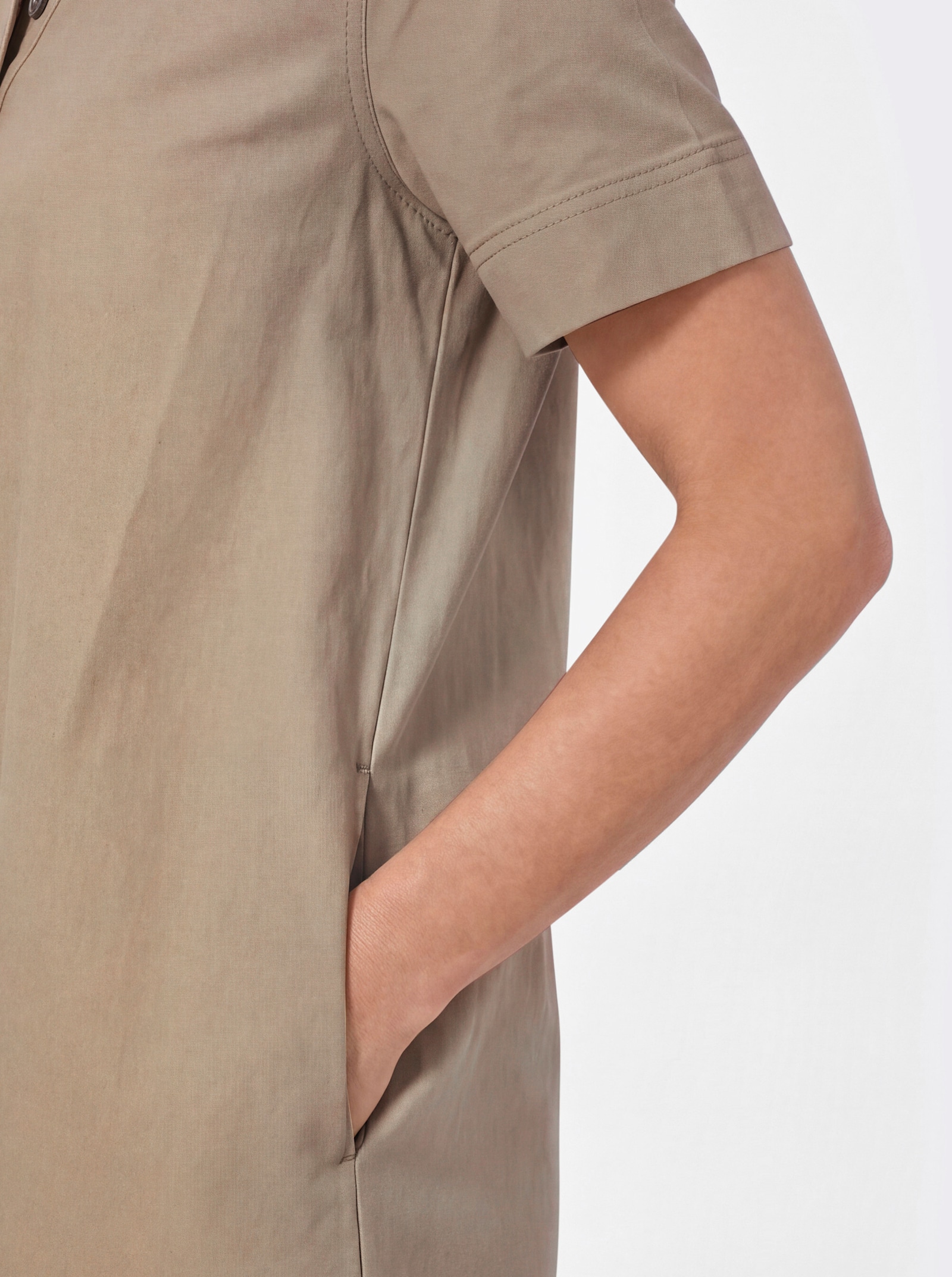 Jeanskleid in figurfreundlicher A-Linie - beige