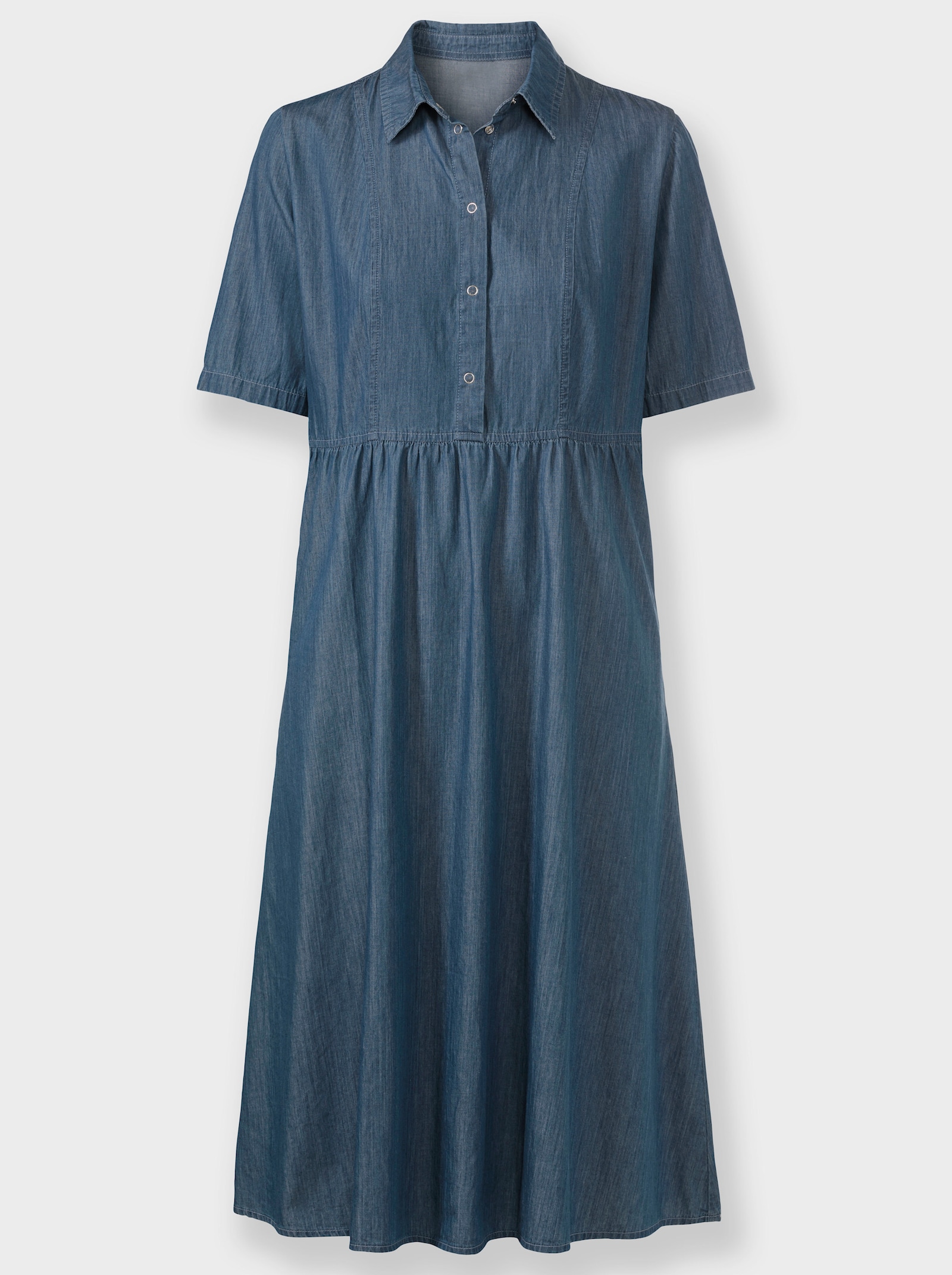 Jeanskleid mit Druckknöpfen - blue-bleached