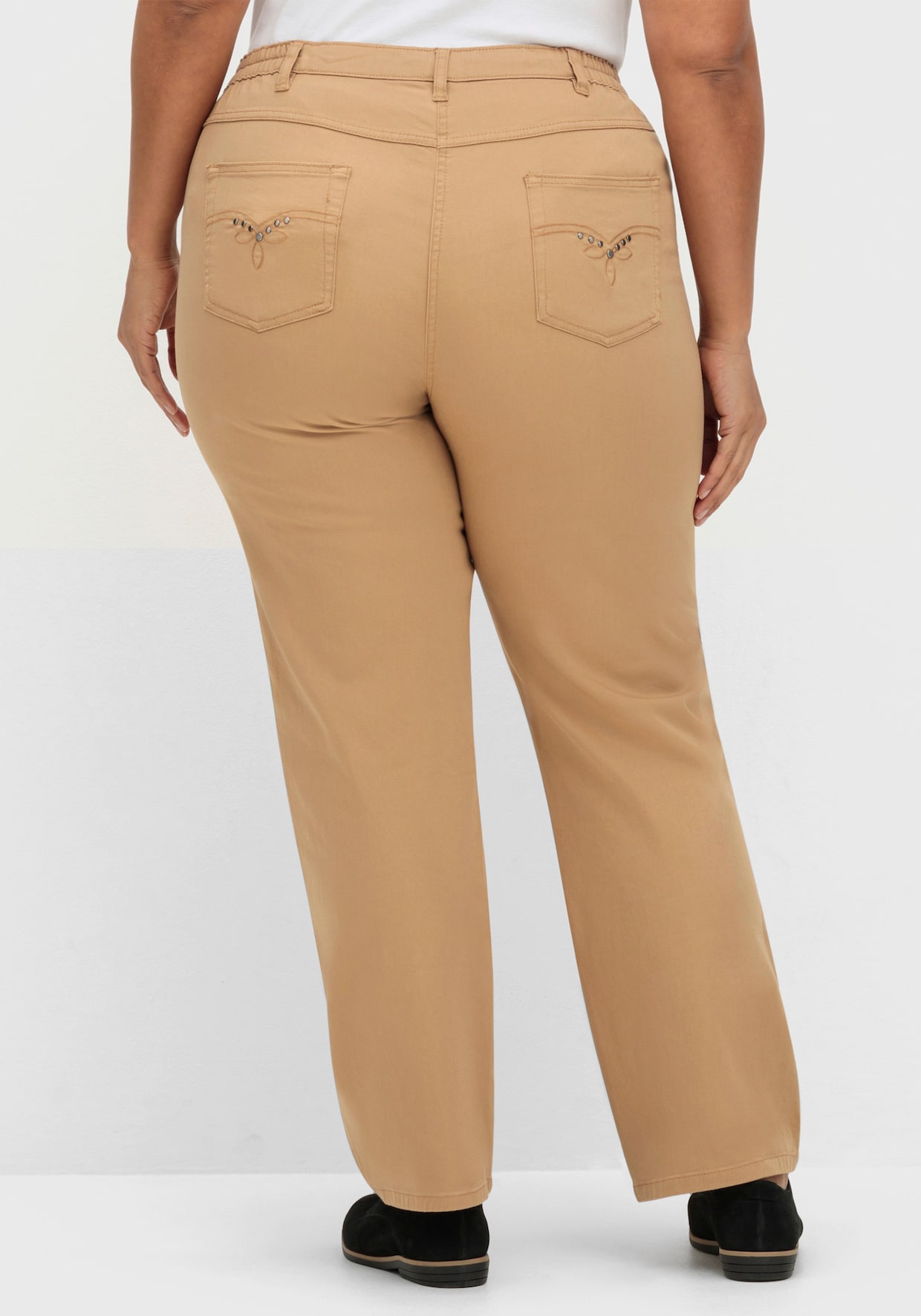 5-Pocket-Jeans mit Stickerei-Motiv - camel