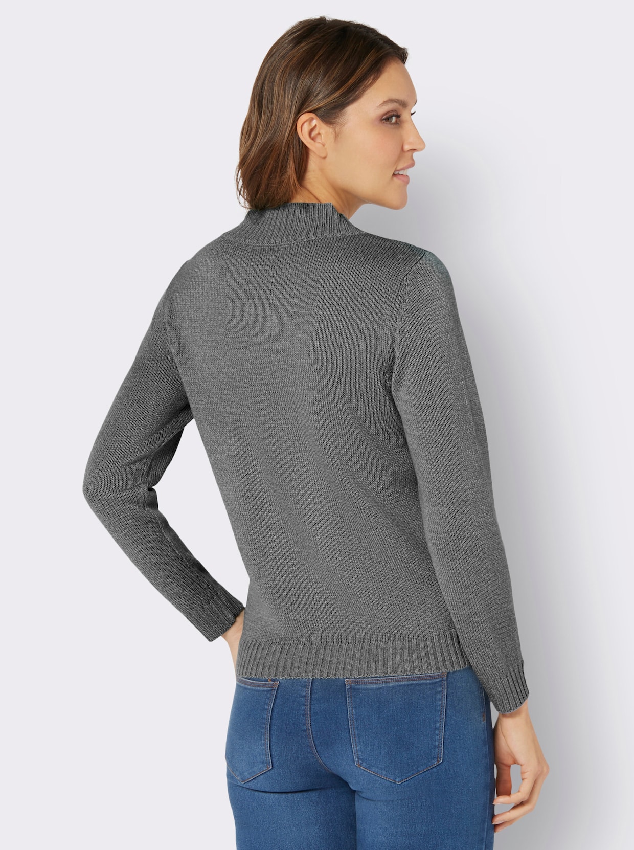 Pullover met lange mouwen - grafiet/lichtgrijs gemêleerd